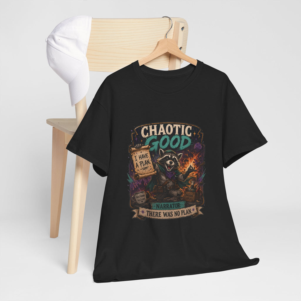 Chaotic Good Druid T‑Shirt — 'There Was No Plan' Fantasy RPG Tee