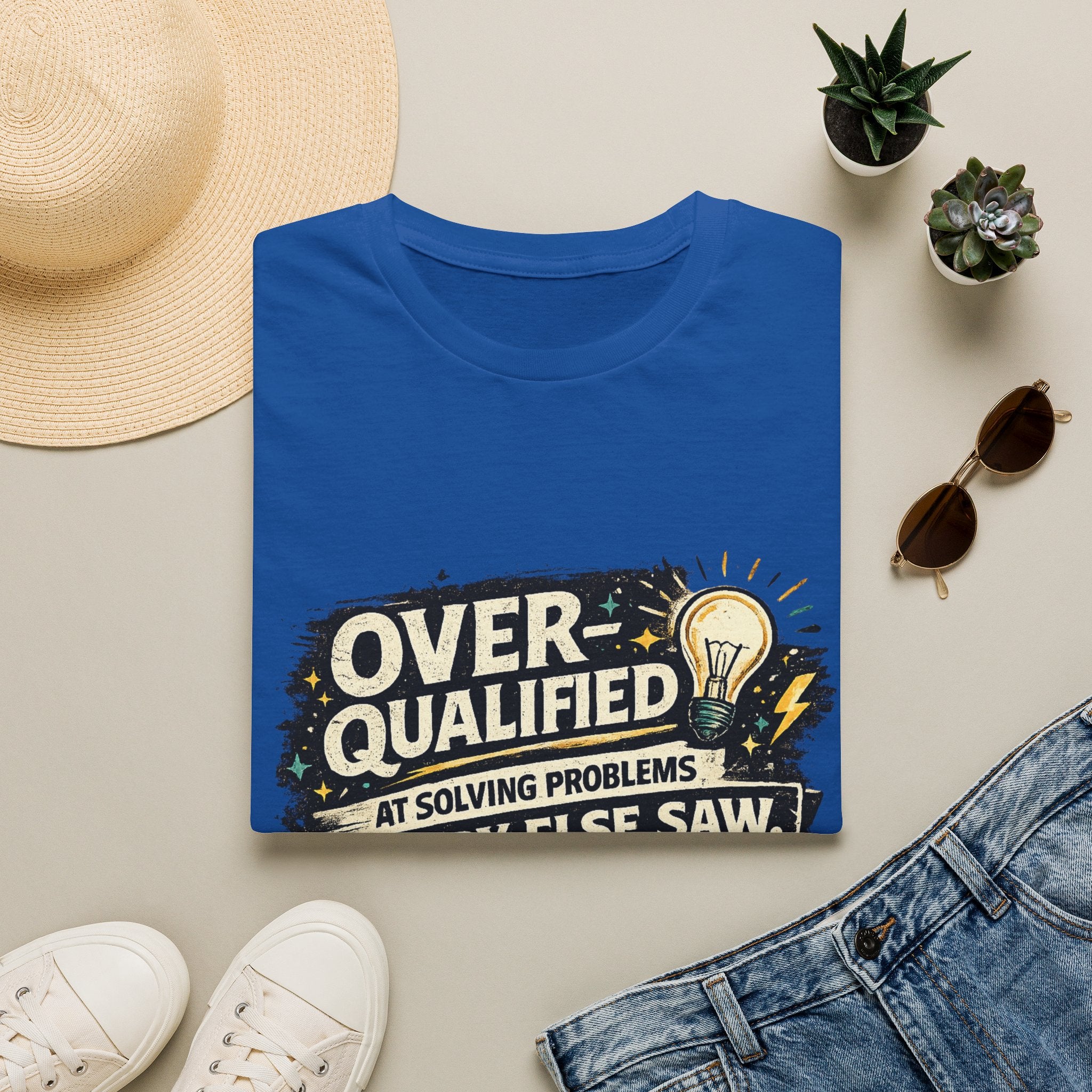 "Overqualified at Solving Problems Nobody Else Saw" Graphic Tee T-Shirt