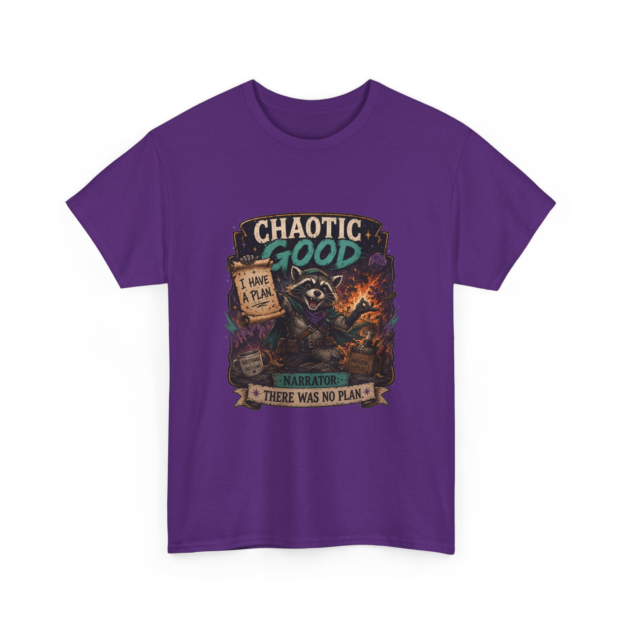 Chaotic Good Druid T‑Shirt — 'There Was No Plan' Fantasy RPG Tee