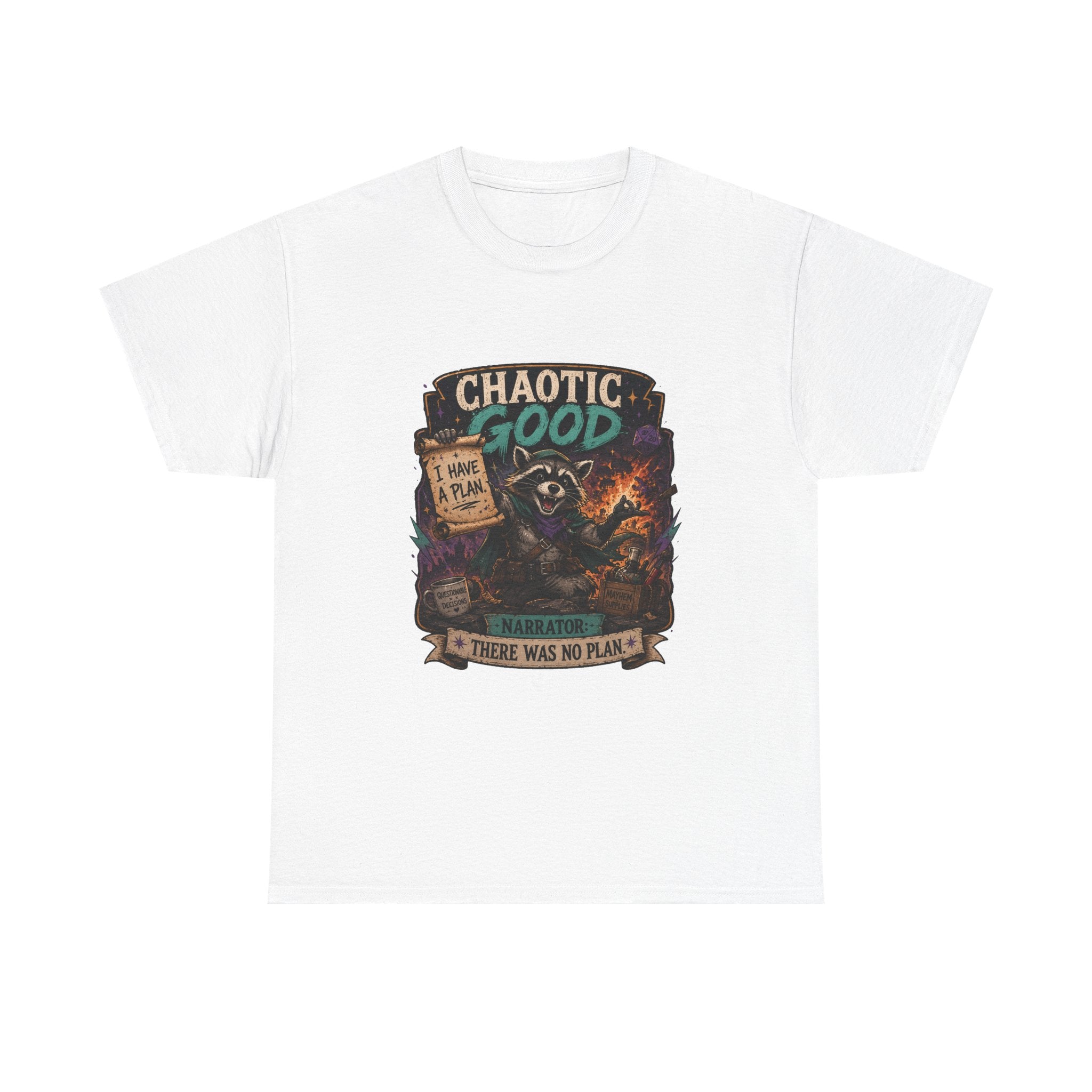 Chaotic Good Druid T‑Shirt — 'There Was No Plan' Fantasy RPG Tee