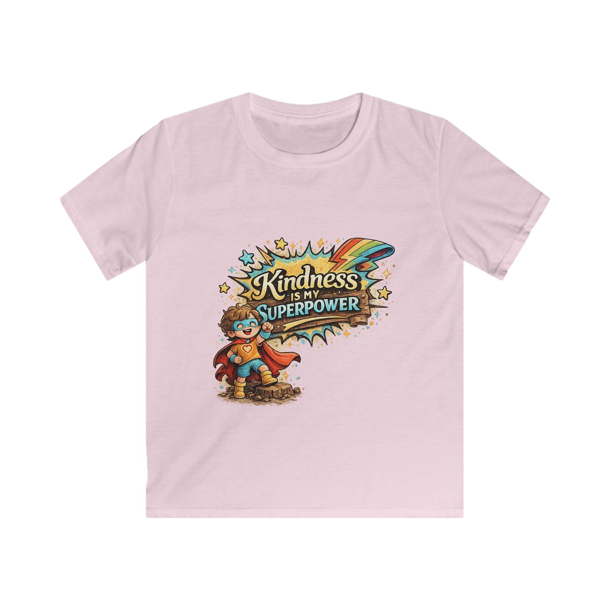 "Kindness Is My Superpower" Superhero Graphic Kids Tee