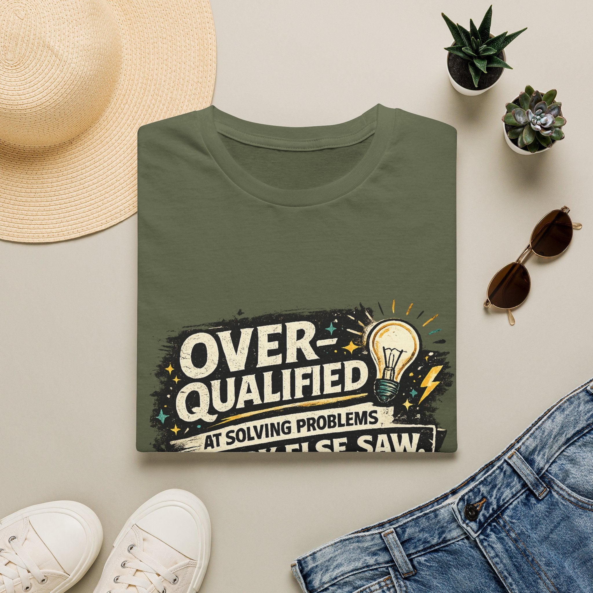 "Overqualified at Solving Problems Nobody Else Saw" Graphic Tee T-Shirt