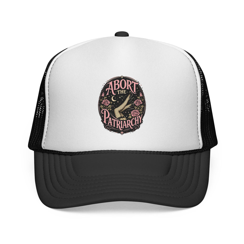 Trucker Cap — “Abort the Patriarchy” Floral Patch Mesh Hat