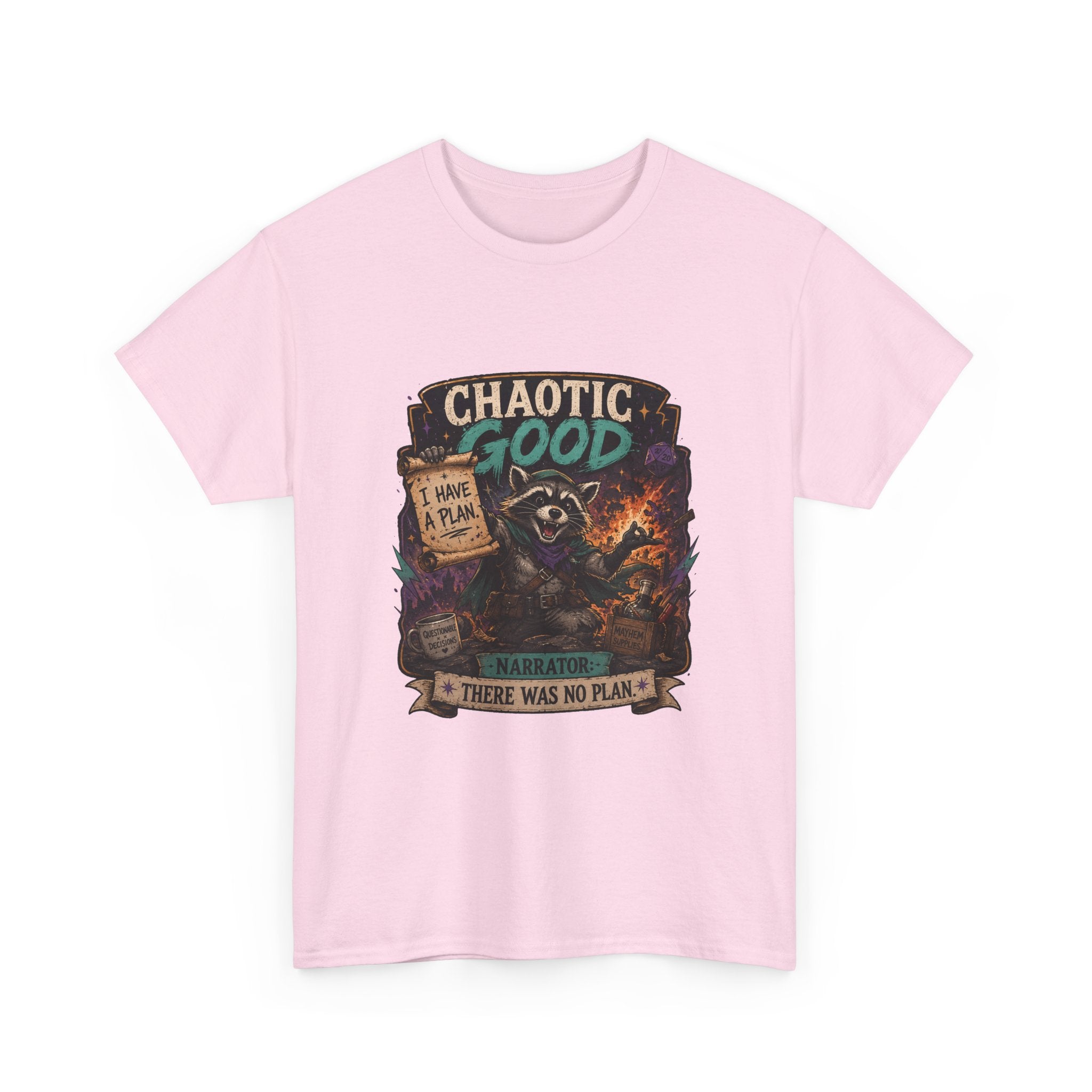Chaotic Good Druid T‑Shirt — 'There Was No Plan' Fantasy RPG Tee
