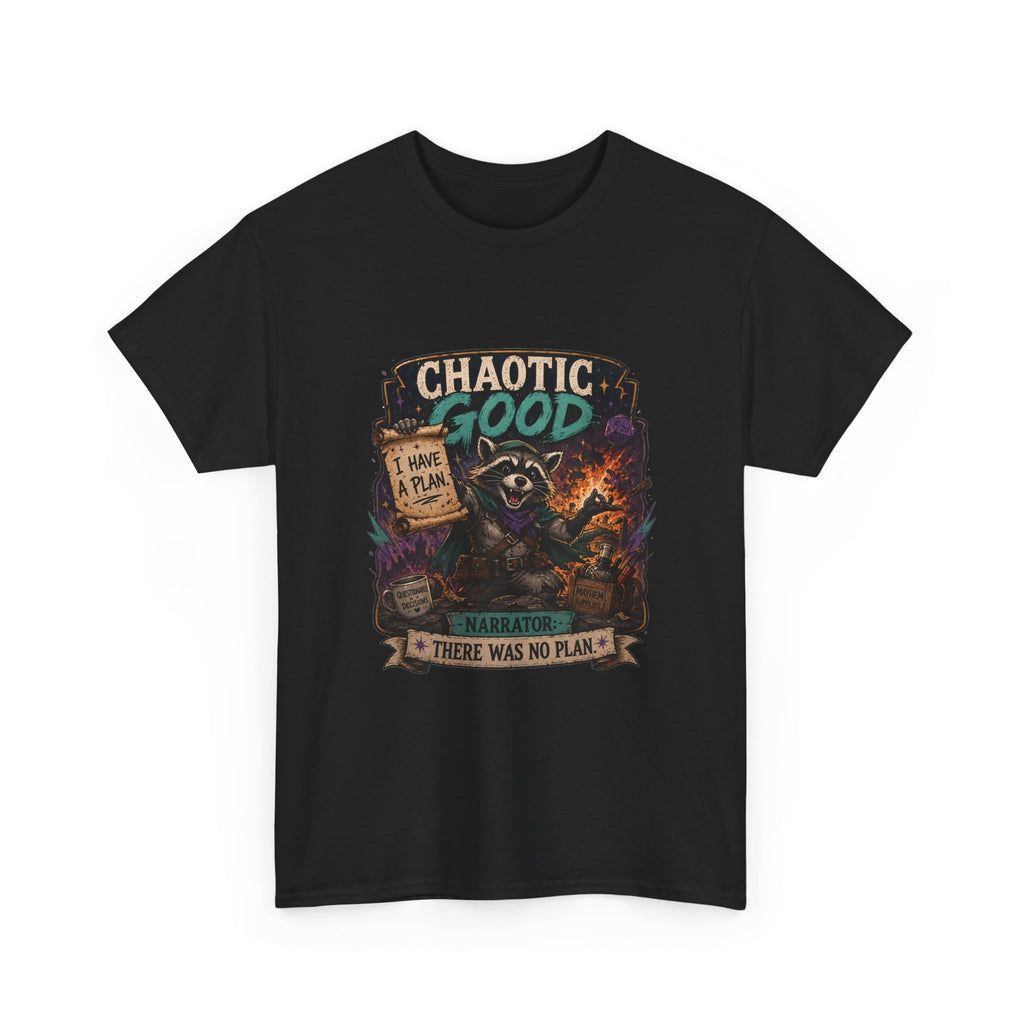 Chaotic Good Druid T‑Shirt — 'There Was No Plan' Fantasy RPG Tee