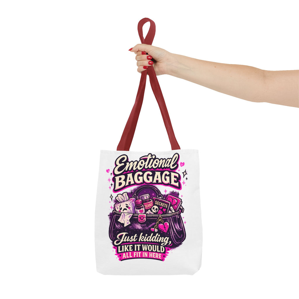 Emotional Baggage Tote Bag — Funny Illustrated All-Over-Print Shopping Tote