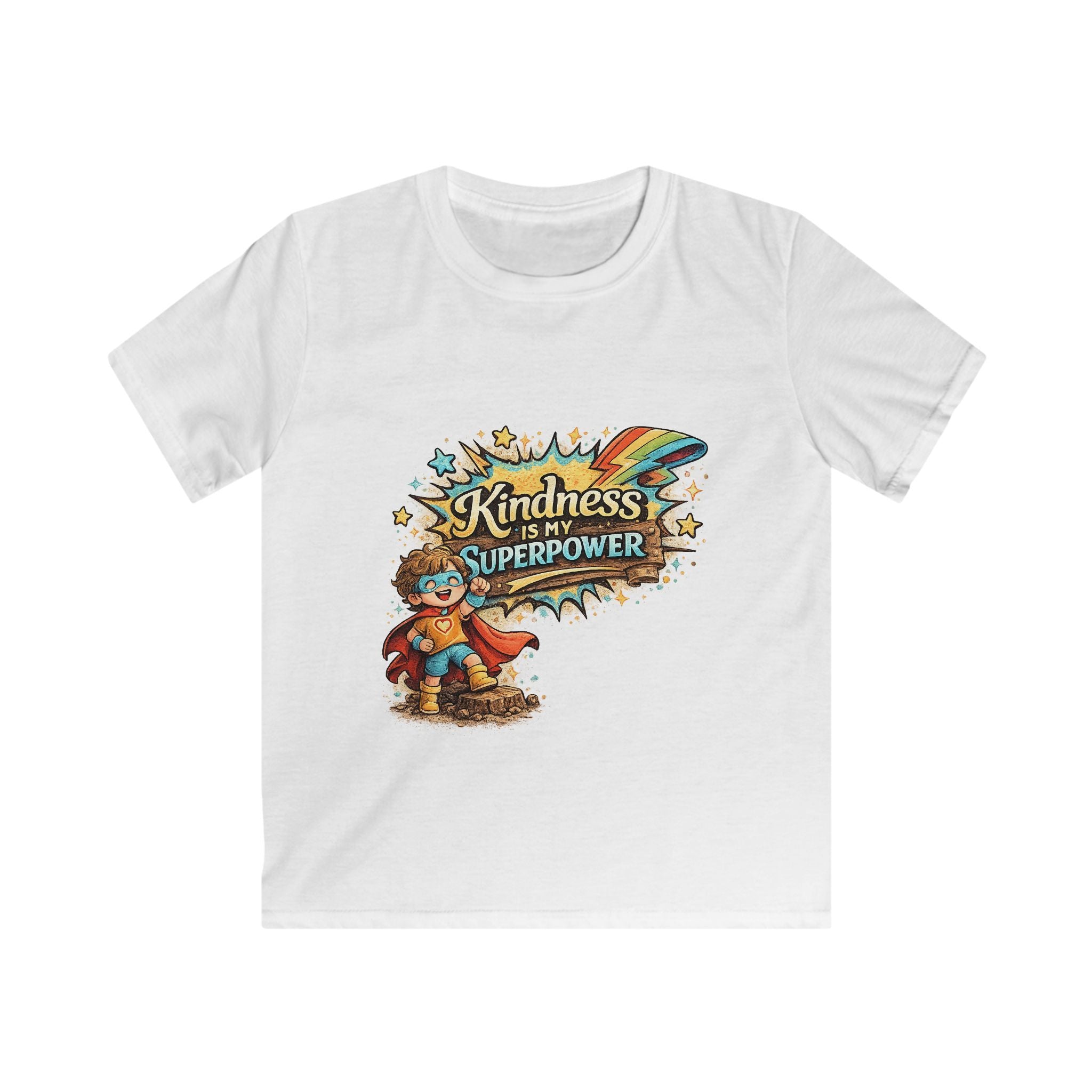 "Kindness Is My Superpower" Superhero Graphic Kids Tee