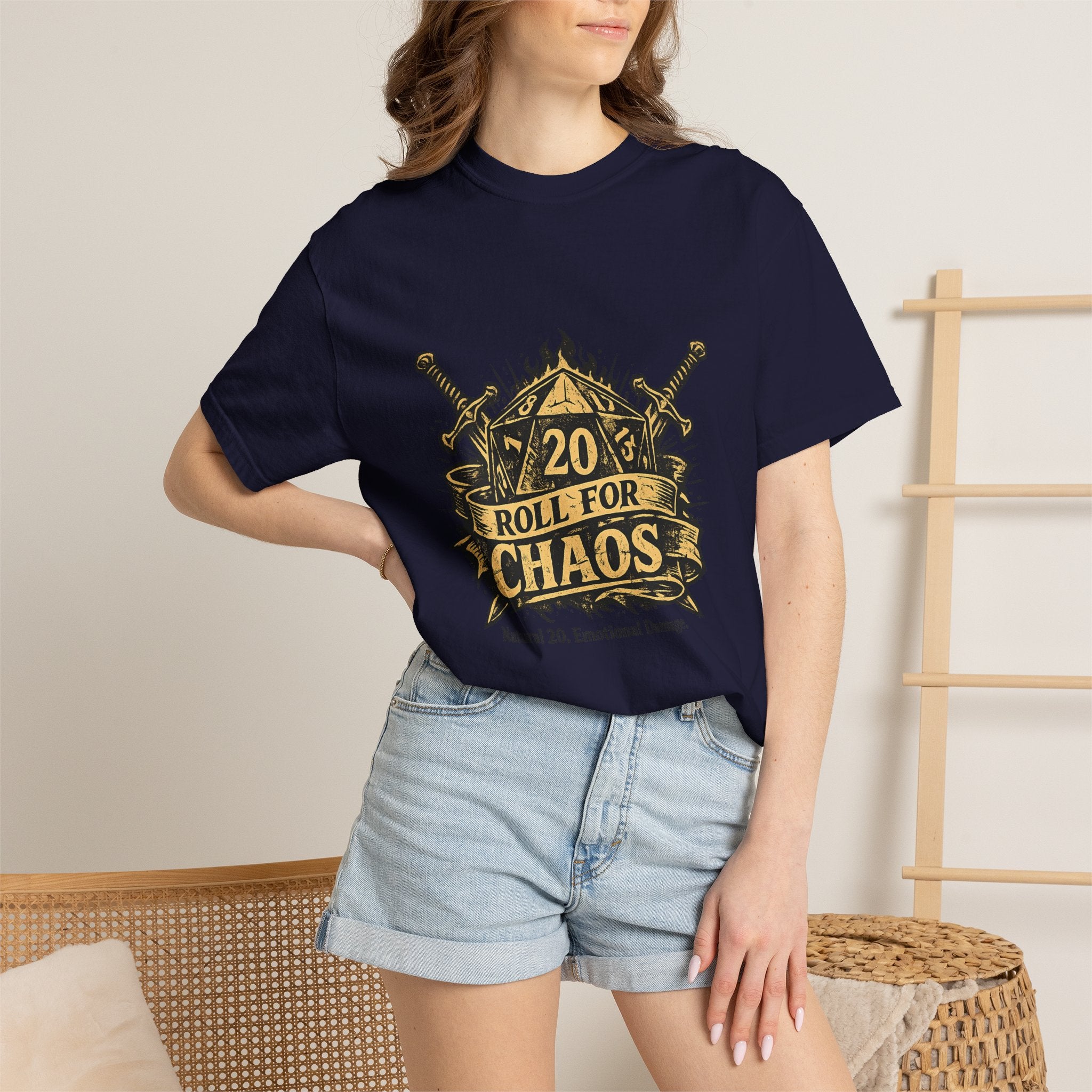 Roll for Chaos | D20 Gamer T-Shirt | Funny D&D Shirt | Tabletop RPG Tee | Natural 20 Emotional Damage | Gift for Dungeon Masters & Players