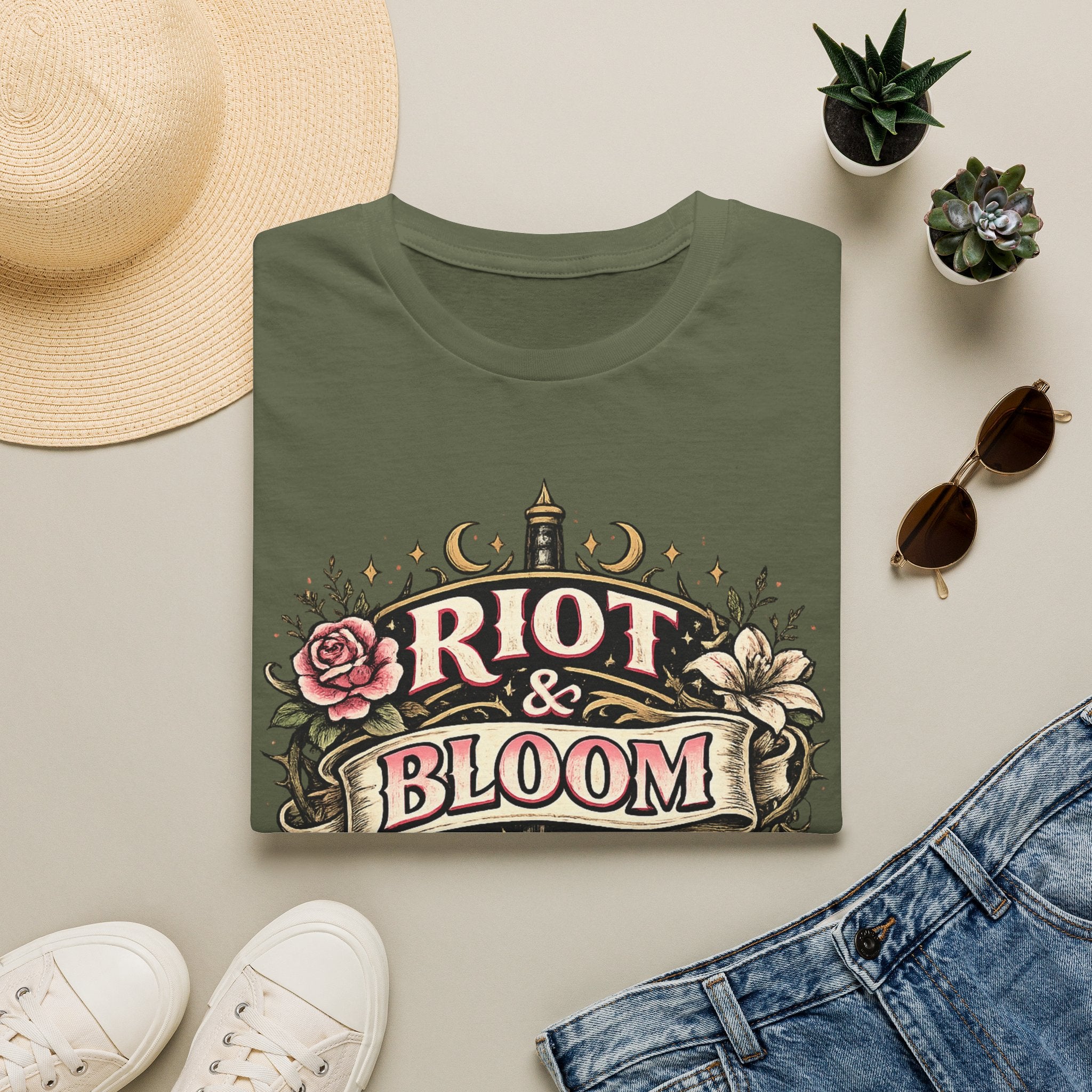 Riot & Bloom Graphic Tee | Feminist Wildflower T-Shirt | Botanical Protest Shirt
