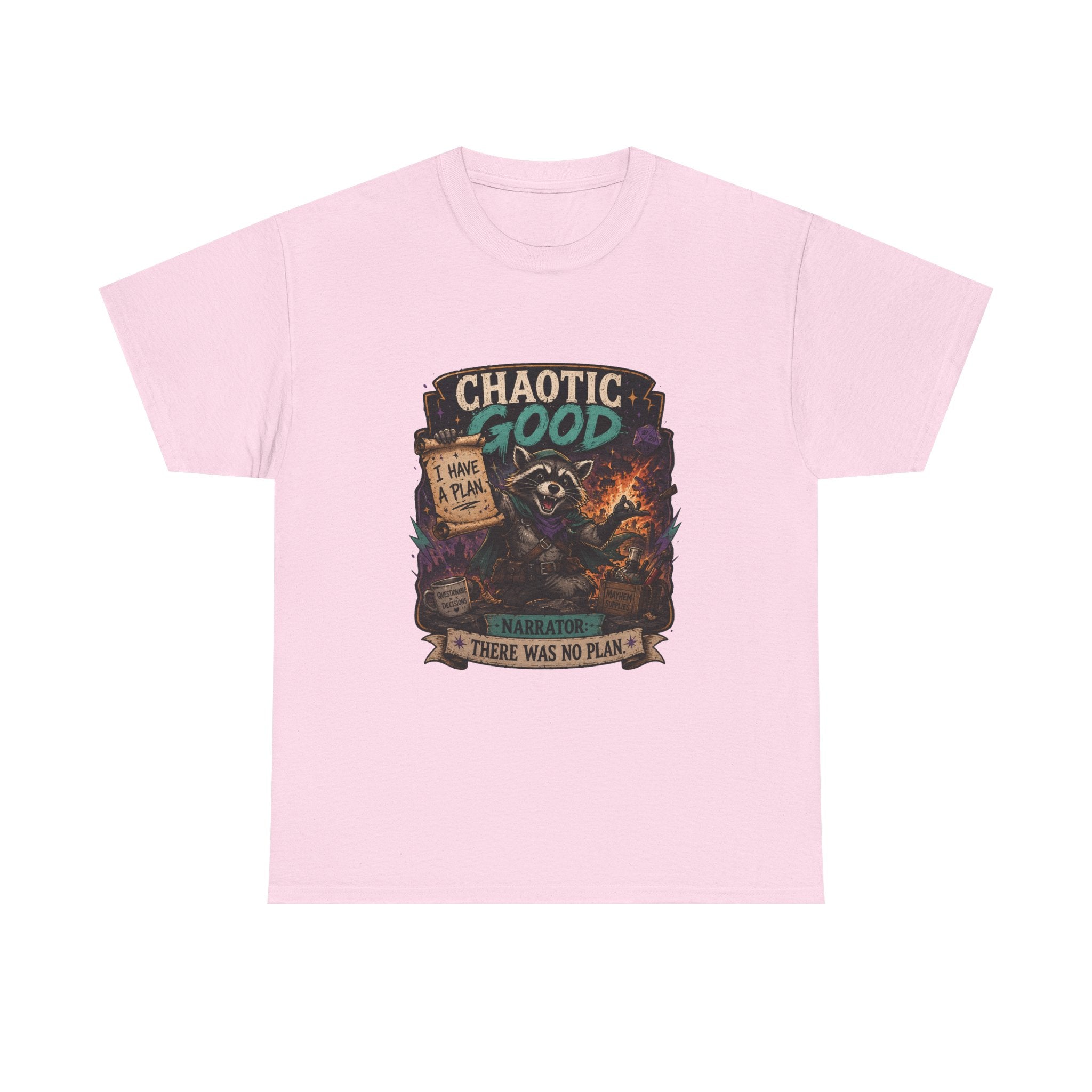 Chaotic Good Druid T‑Shirt — 'There Was No Plan' Fantasy RPG Tee
