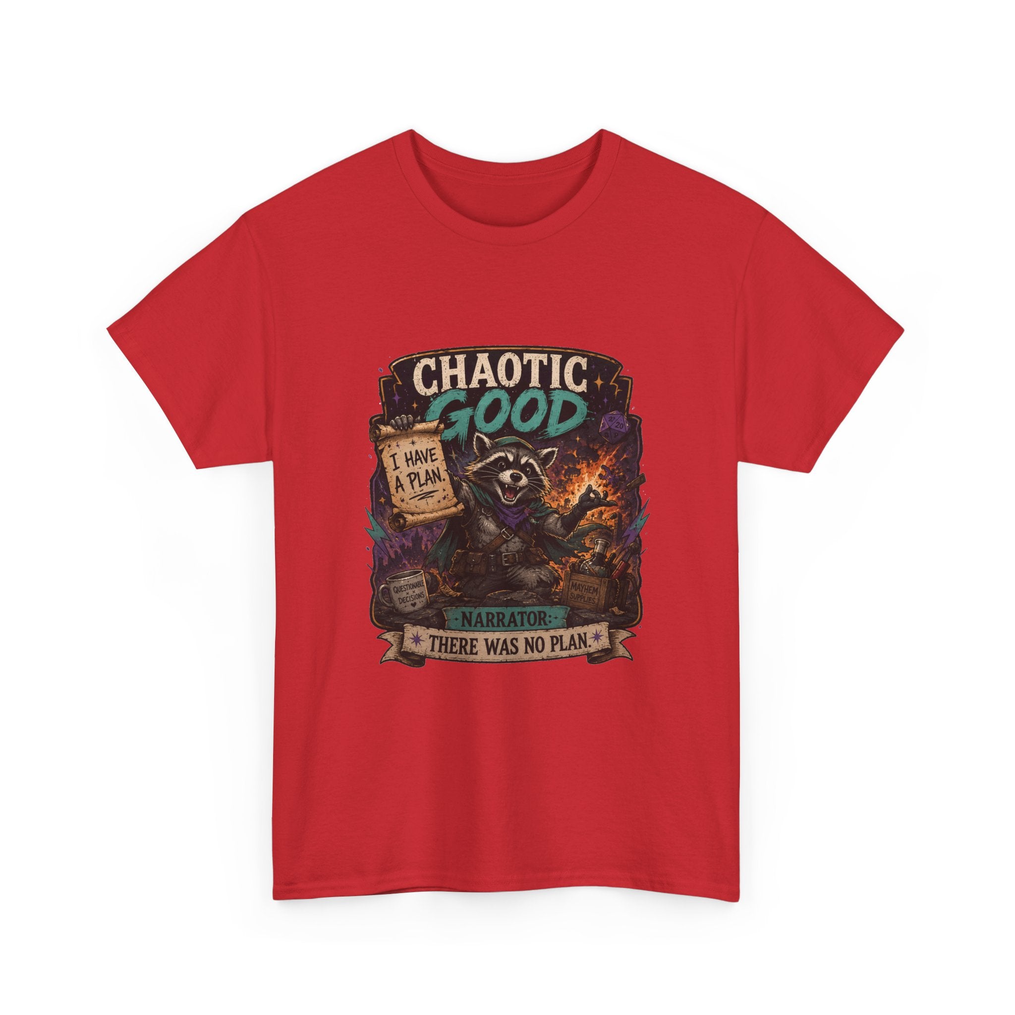 Chaotic Good Druid T‑Shirt — 'There Was No Plan' Fantasy RPG Tee