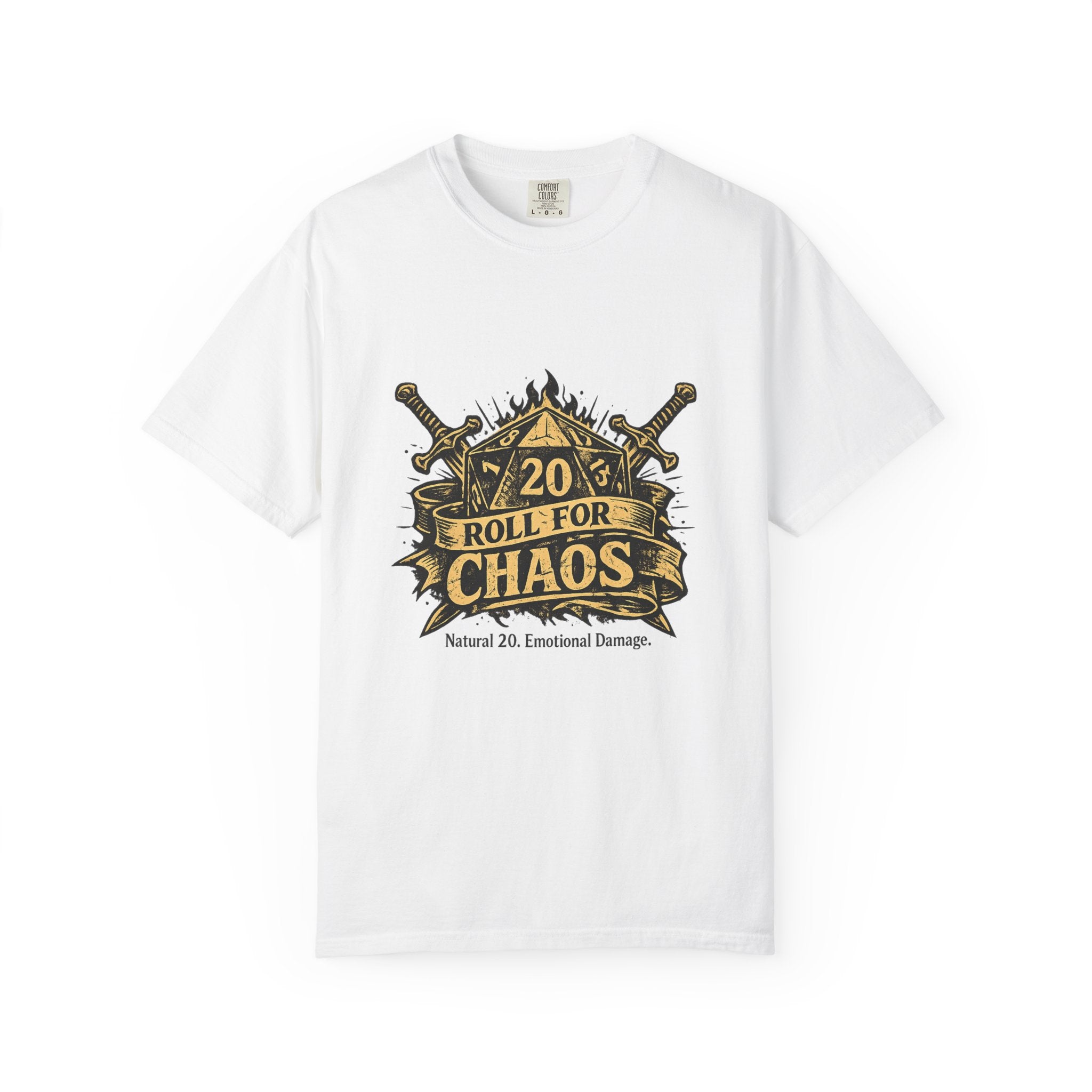 Roll for Chaos | D20 Gamer T-Shirt | Funny D&D Shirt | Tabletop RPG Tee | Natural 20 Emotional Damage | Gift for Dungeon Masters & Players