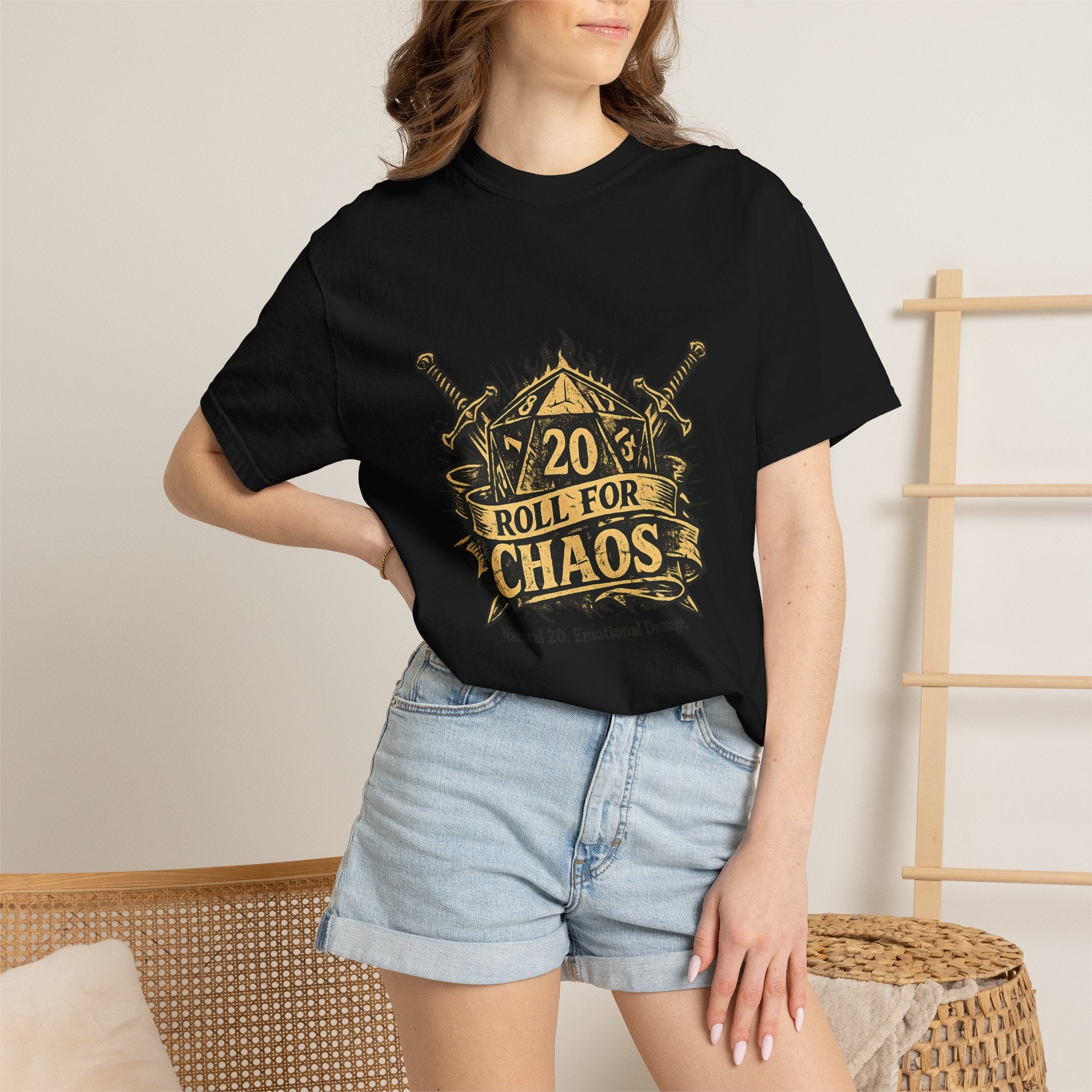 Roll for Chaos | D20 Gamer T-Shirt | Funny D&D Shirt | Tabletop RPG Tee | Natural 20 Emotional Damage | Gift for Dungeon Masters & Players