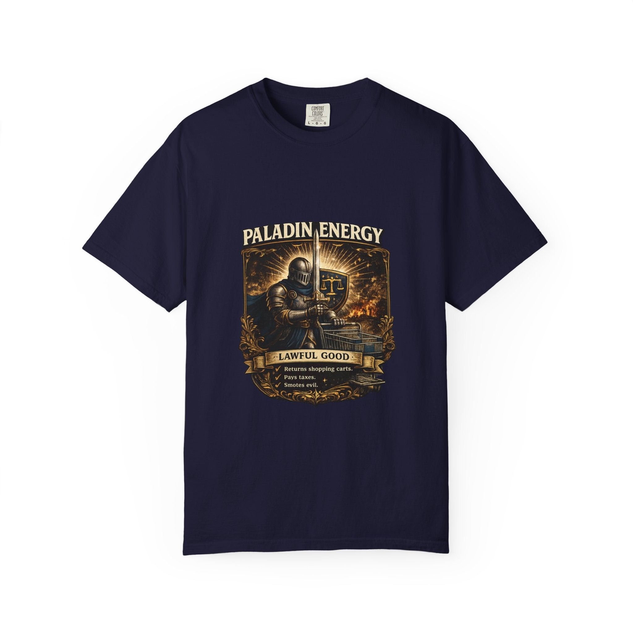 Paladin Energy T-Shirt — "Lawful Good" Fantasy Knight Graphic Tee