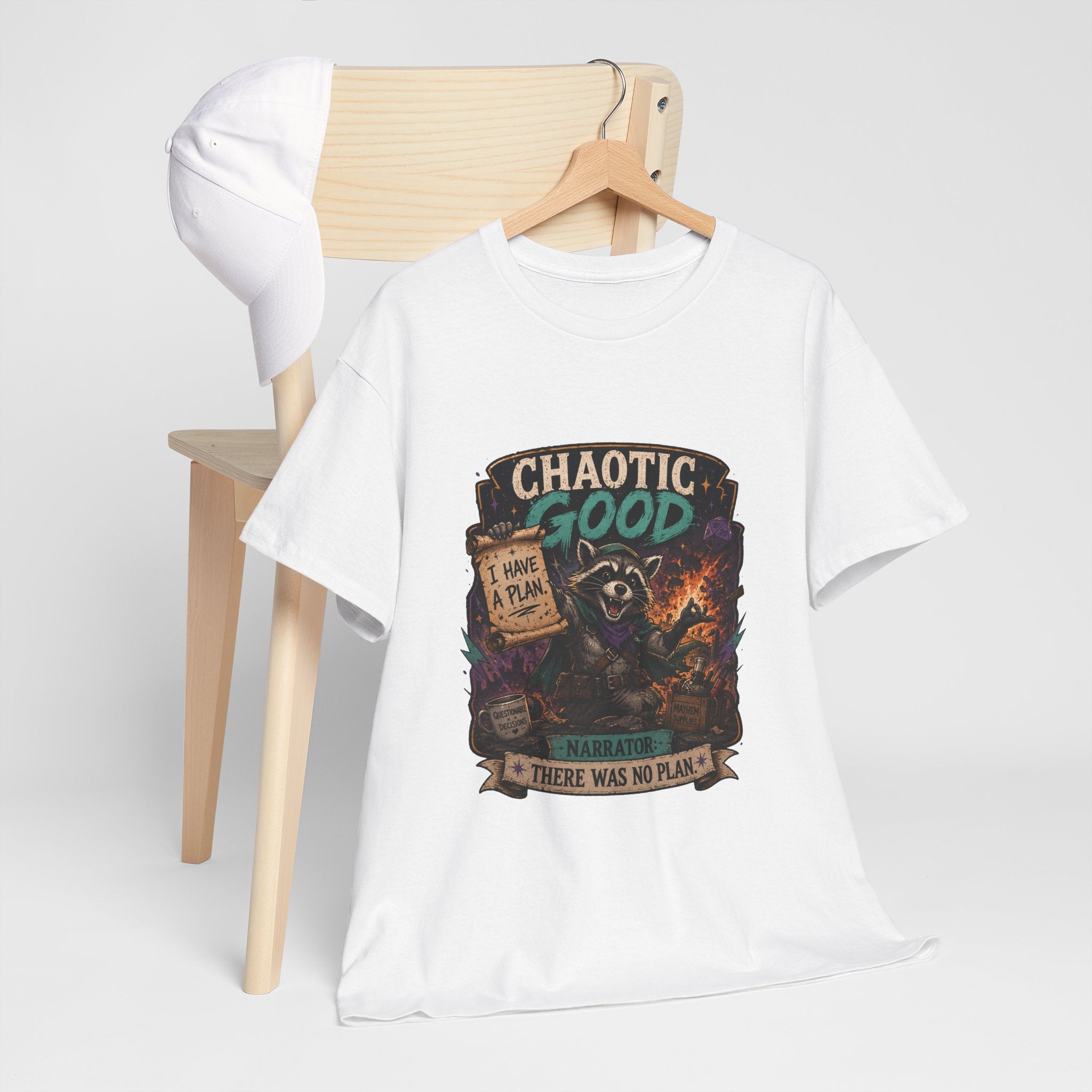 Chaotic Good Druid T‑Shirt — 'There Was No Plan' Fantasy RPG Tee