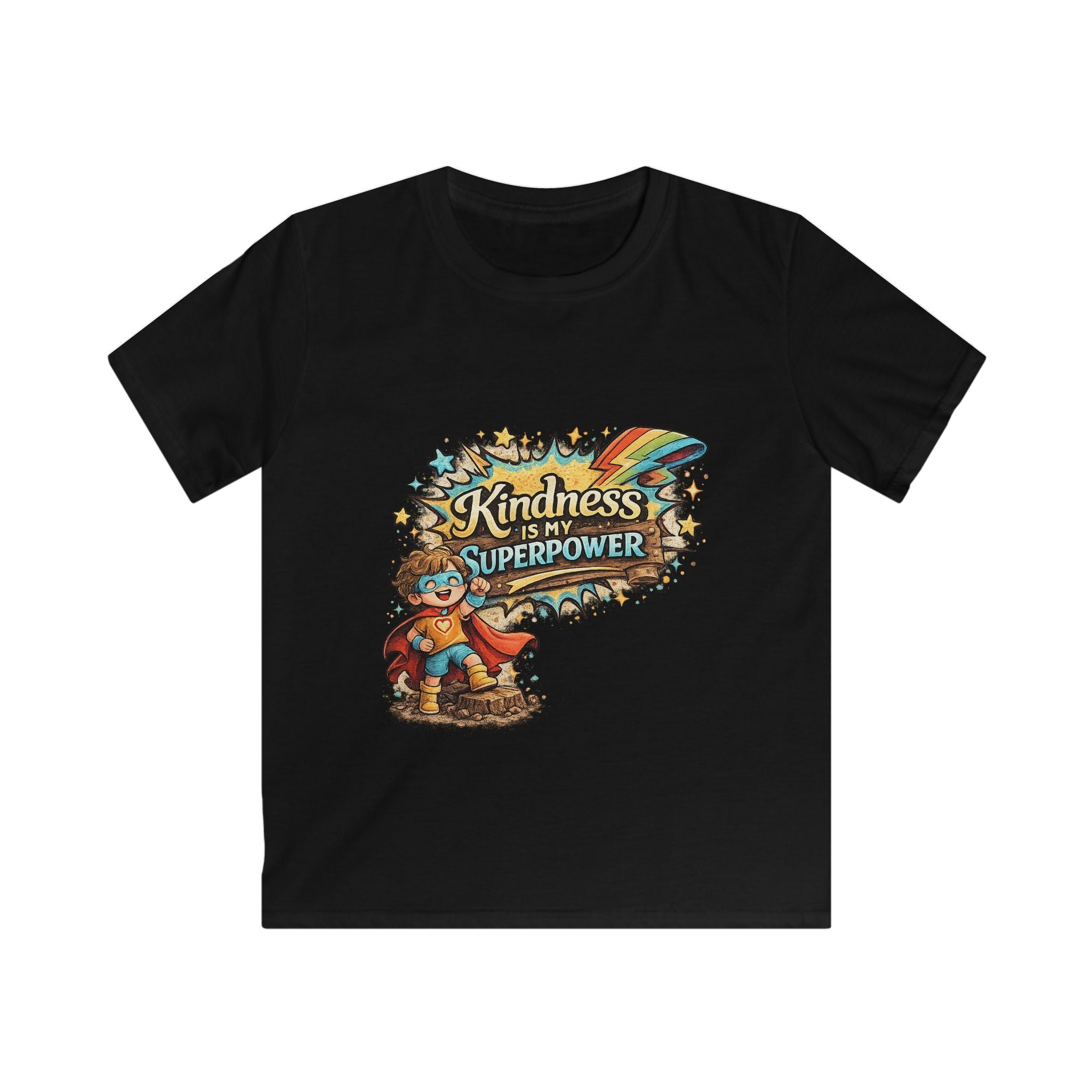 "Kindness Is My Superpower" Superhero Graphic Kids Tee