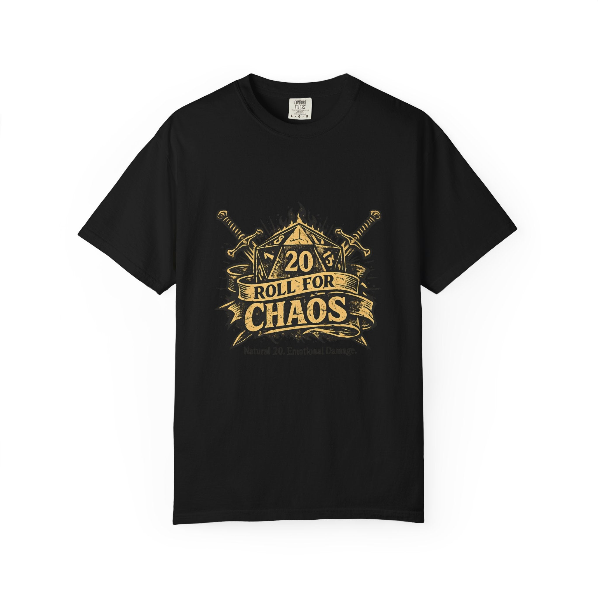 Roll for Chaos | D20 Gamer T-Shirt | Funny D&D Shirt | Tabletop RPG Tee | Natural 20 Emotional Damage | Gift for Dungeon Masters & Players