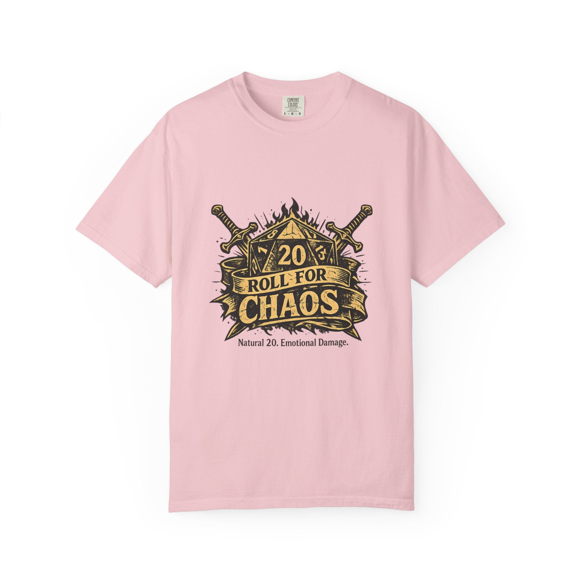 Roll for Chaos | D20 Gamer T-Shirt | Funny D&D Shirt | Tabletop RPG Tee | Natural 20 Emotional Damage | Gift for Dungeon Masters & Players