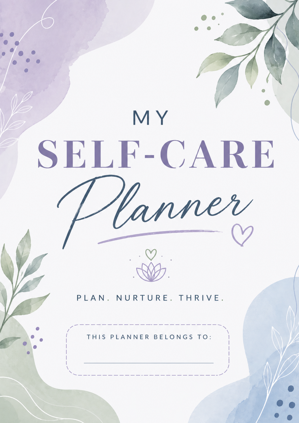 Self-Care Planner Printable PDF | Daily Wellness Journal | Mental Health & Habit Tracker | Digital Planner | Instant Download