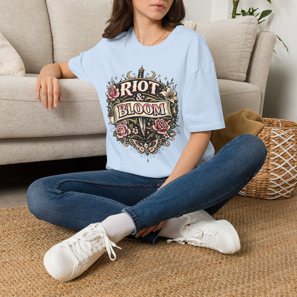 Riot & Bloom Graphic Tee | Feminist Wildflower T-Shirt | Botanical Protest Shirt