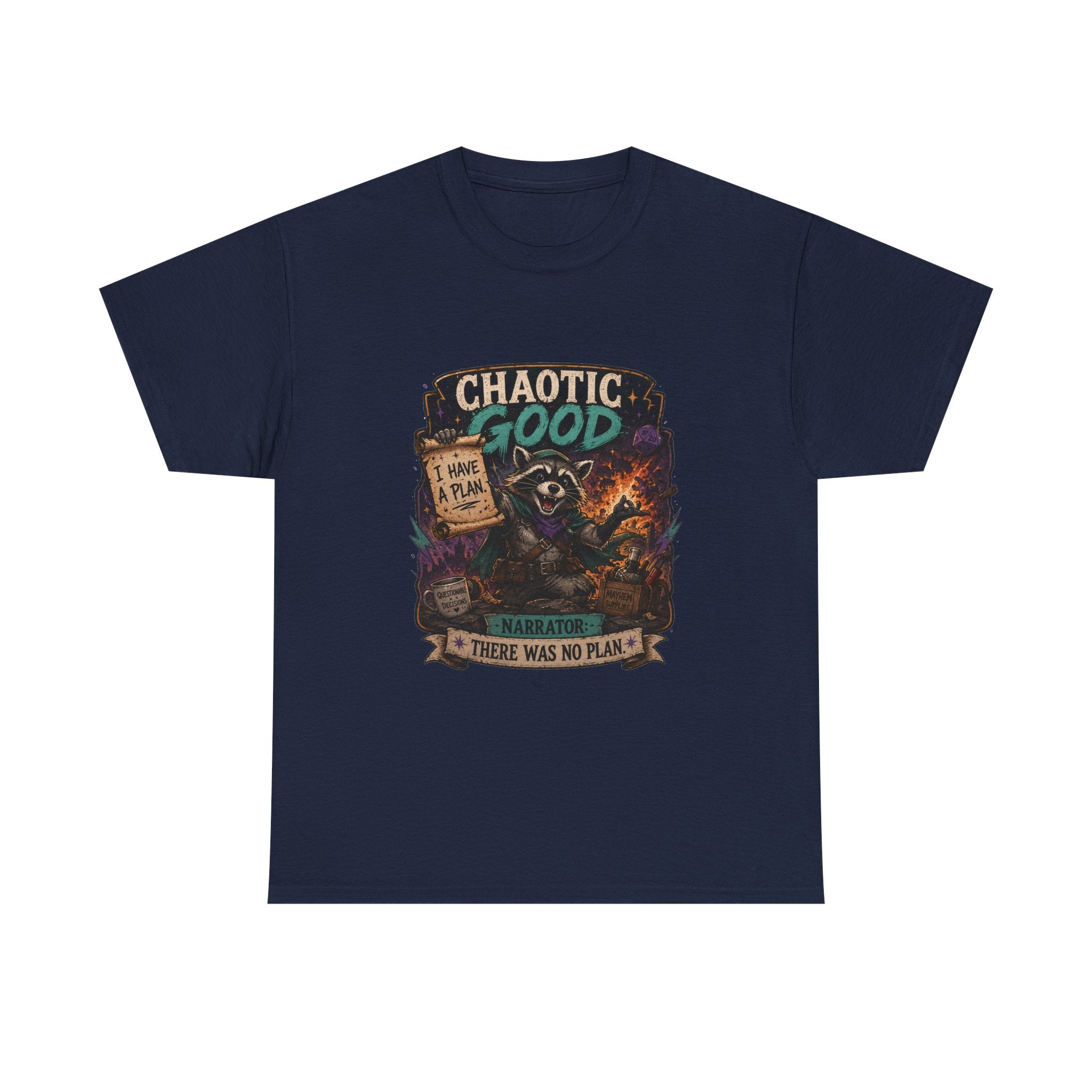 Chaotic Good Druid T‑Shirt — 'There Was No Plan' Fantasy RPG Tee