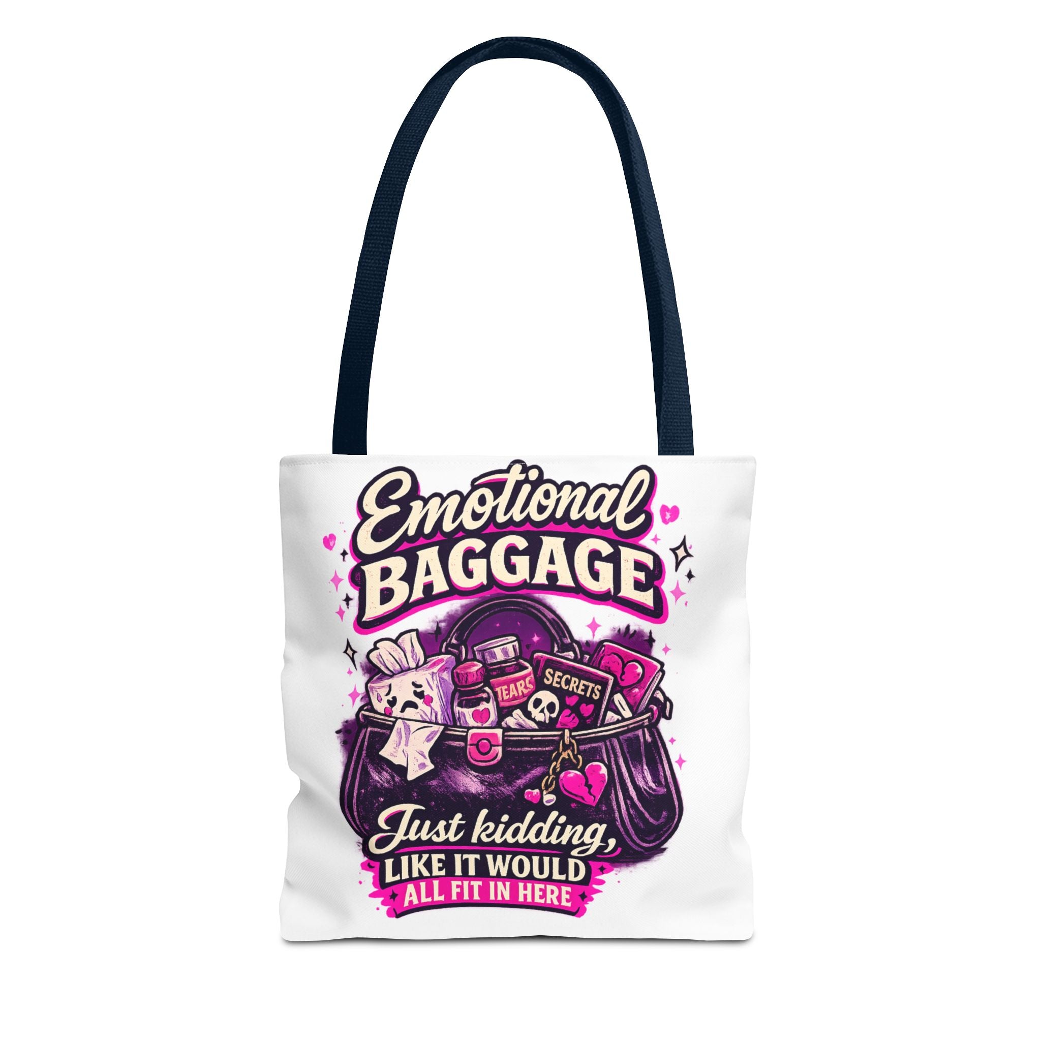 Emotional Baggage Tote Bag — Funny Illustrated All-Over-Print Shopping Tote