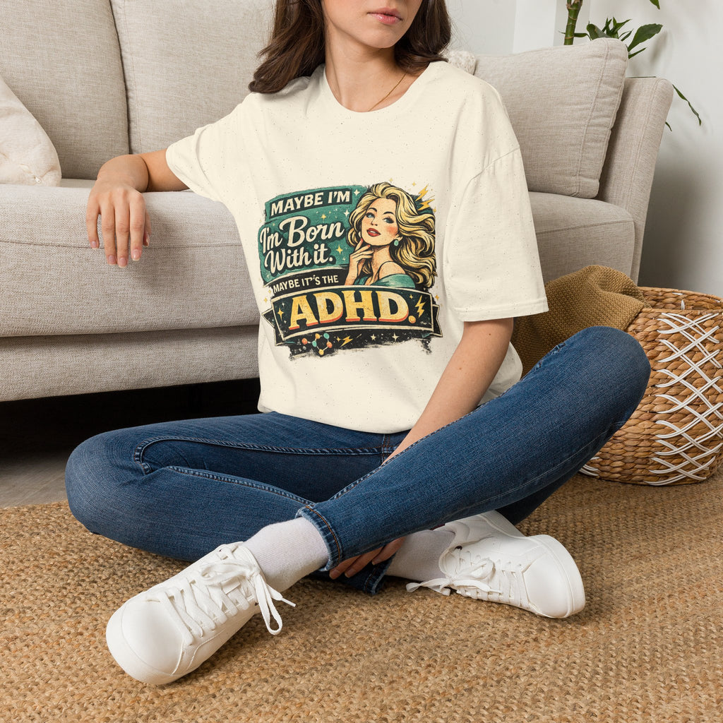 "Maybe I'm Born With It" Graphic Tee ADHD Retro Pinup T-Shirt