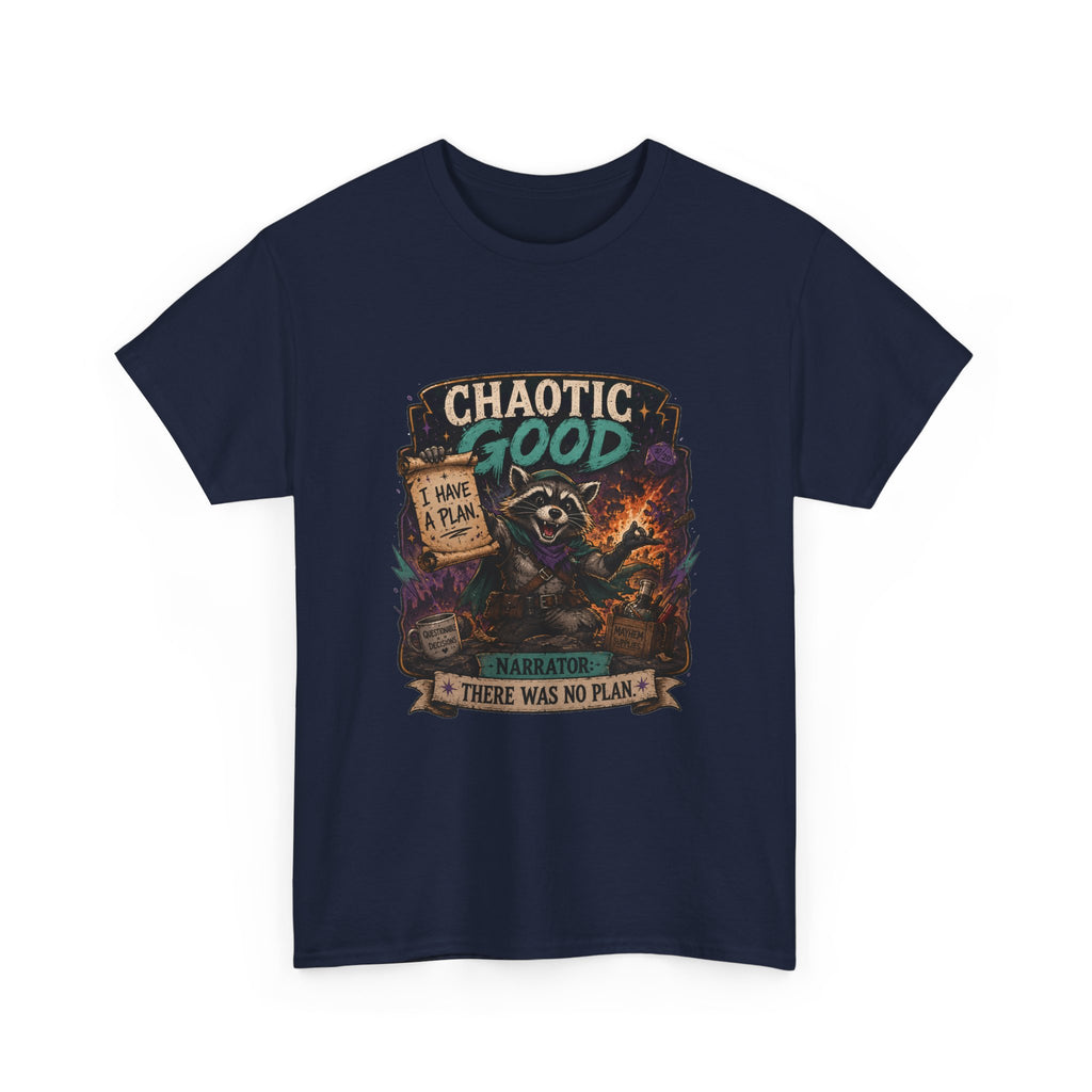 Chaotic Good Druid T‑Shirt — 'There Was No Plan' Fantasy RPG Tee