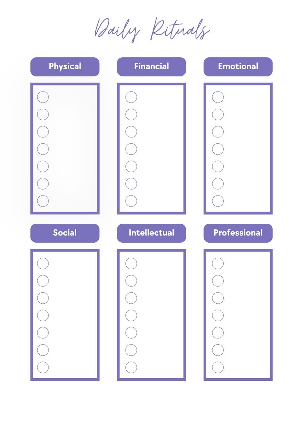 Self-Care Planner Printable PDF | Daily Wellness Journal | Mental Health & Habit Tracker | Digital Planner | Instant Download