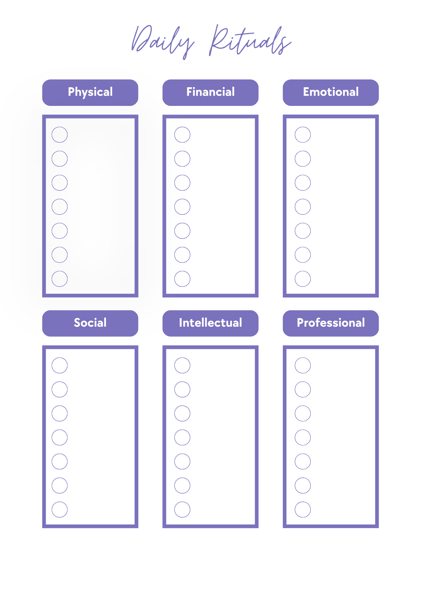 Self-Care Planner Printable PDF | Daily Wellness Journal | Mental Health & Habit Tracker | Digital Planner | Instant Download