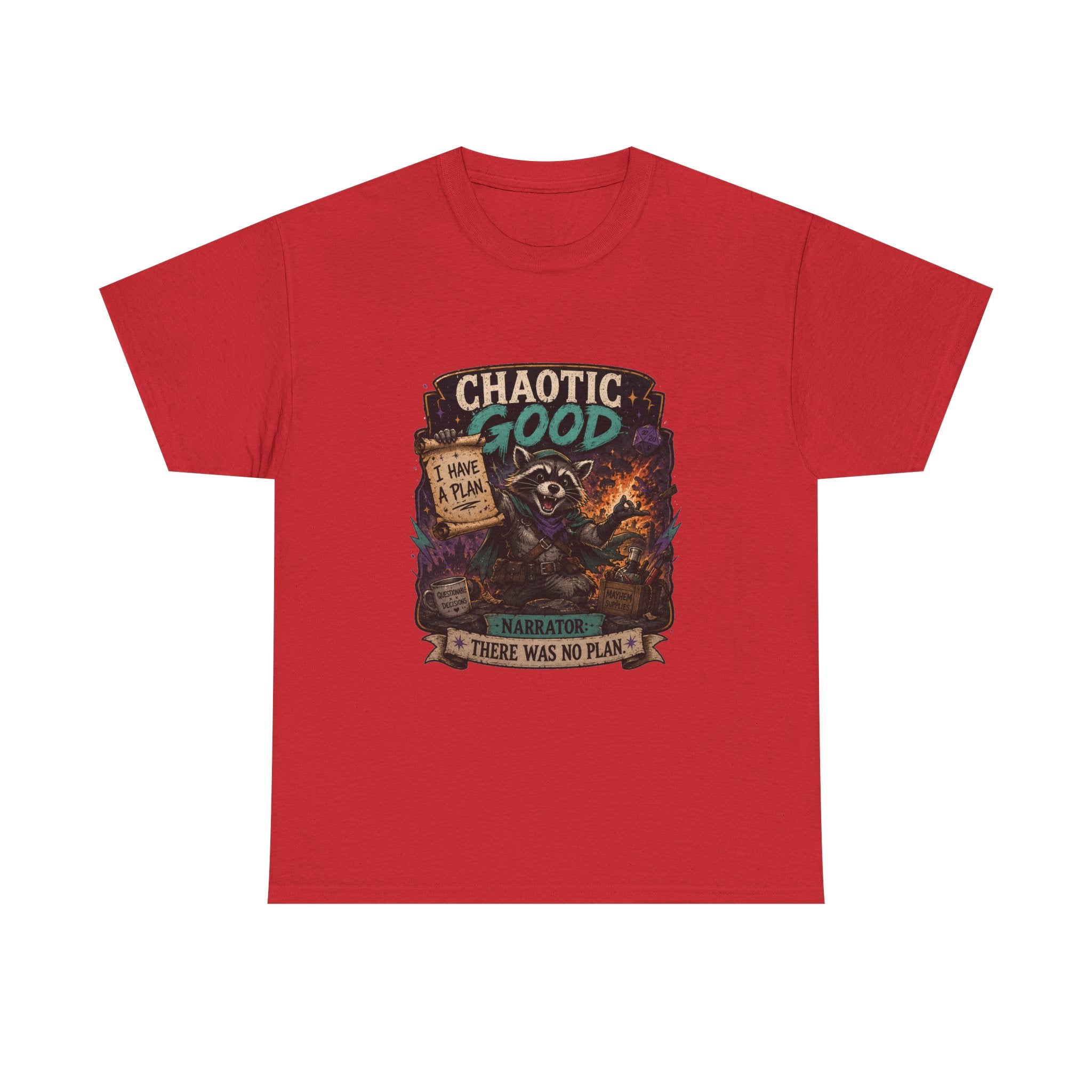 Chaotic Good Druid T‑Shirt — 'There Was No Plan' Fantasy RPG Tee