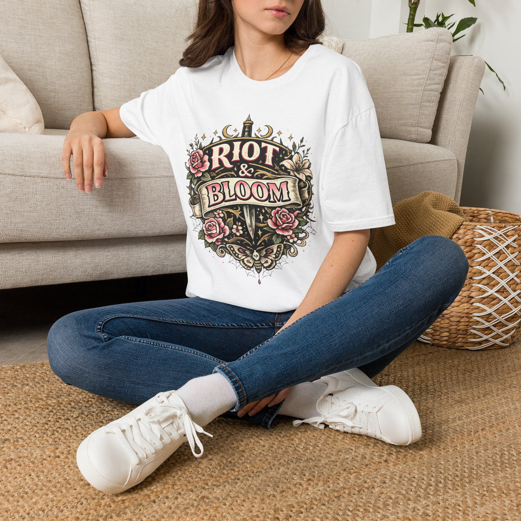 Riot & Bloom Graphic Tee | Feminist Wildflower T-Shirt | Botanical Protest Shirt