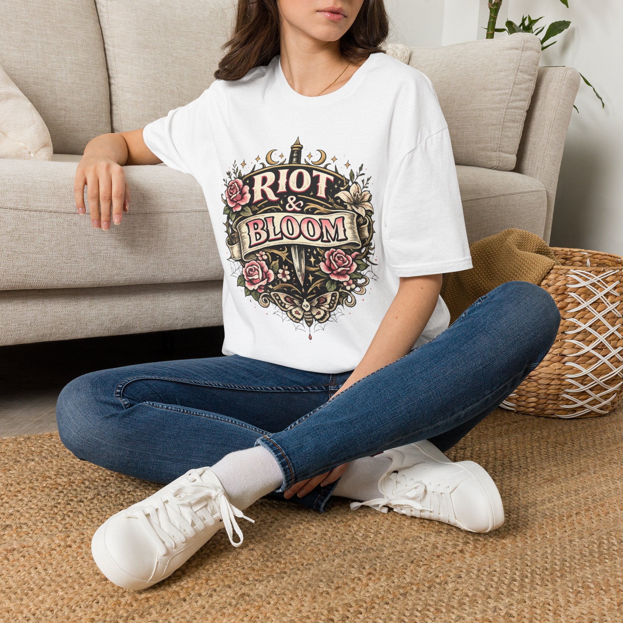 Riot & Bloom Graphic Tee | Feminist Wildflower T-Shirt | Botanical Protest Shirt