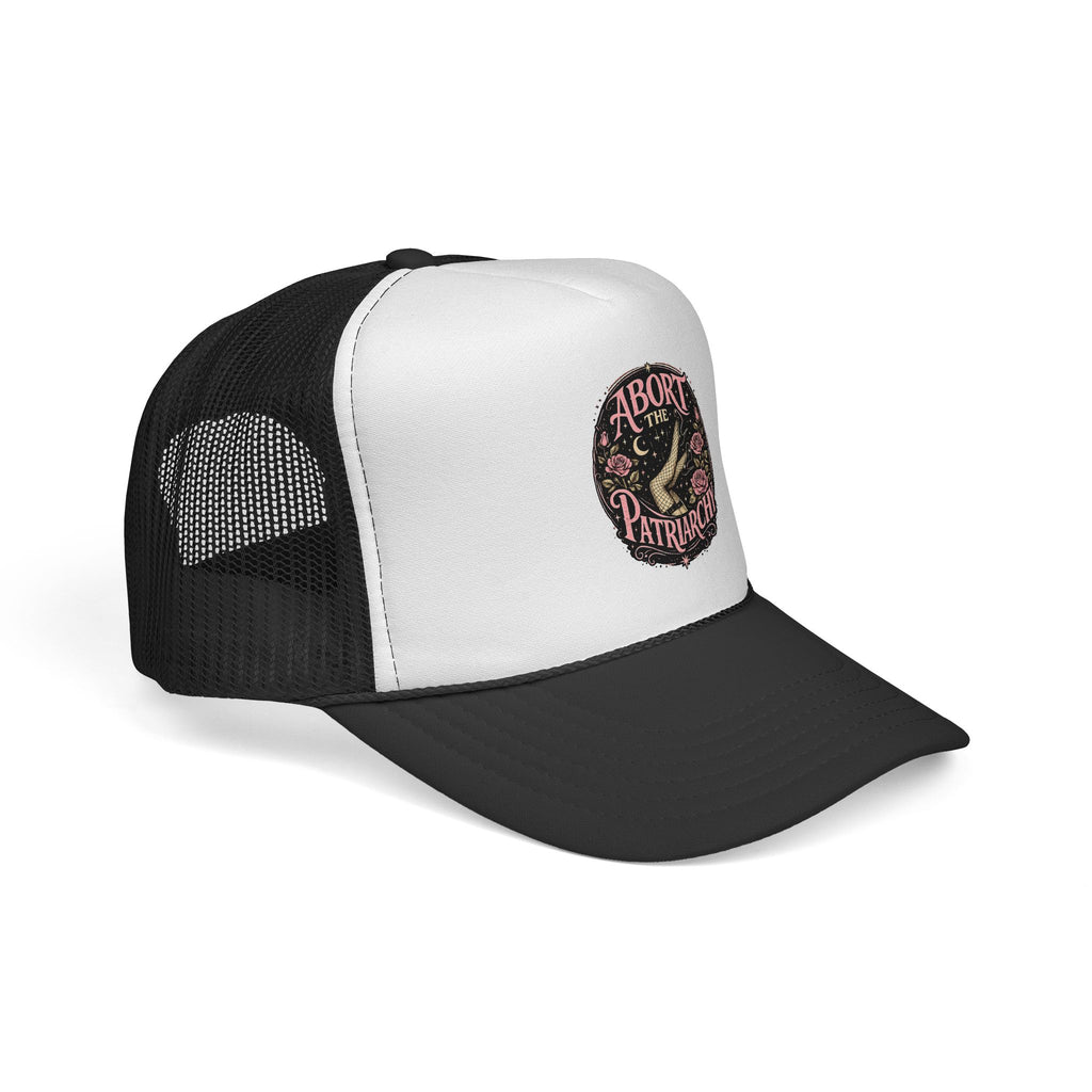 Trucker Cap — “Abort the Patriarchy” Floral Patch Mesh Hat