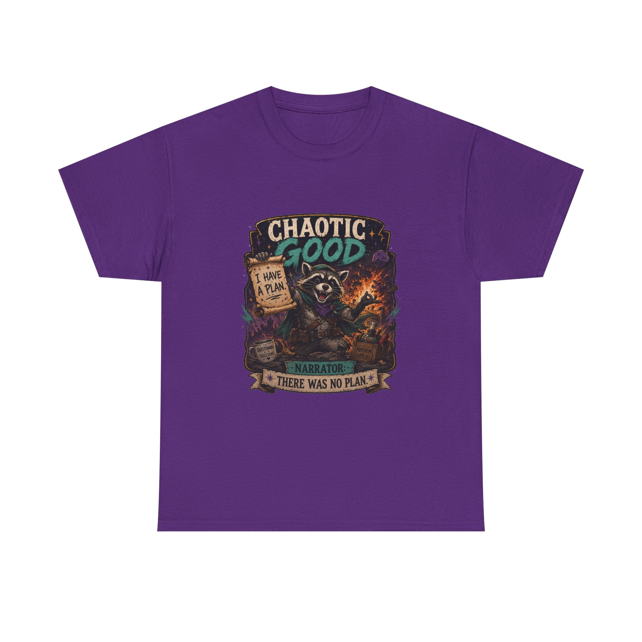 Chaotic Good Druid T‑Shirt — 'There Was No Plan' Fantasy RPG Tee