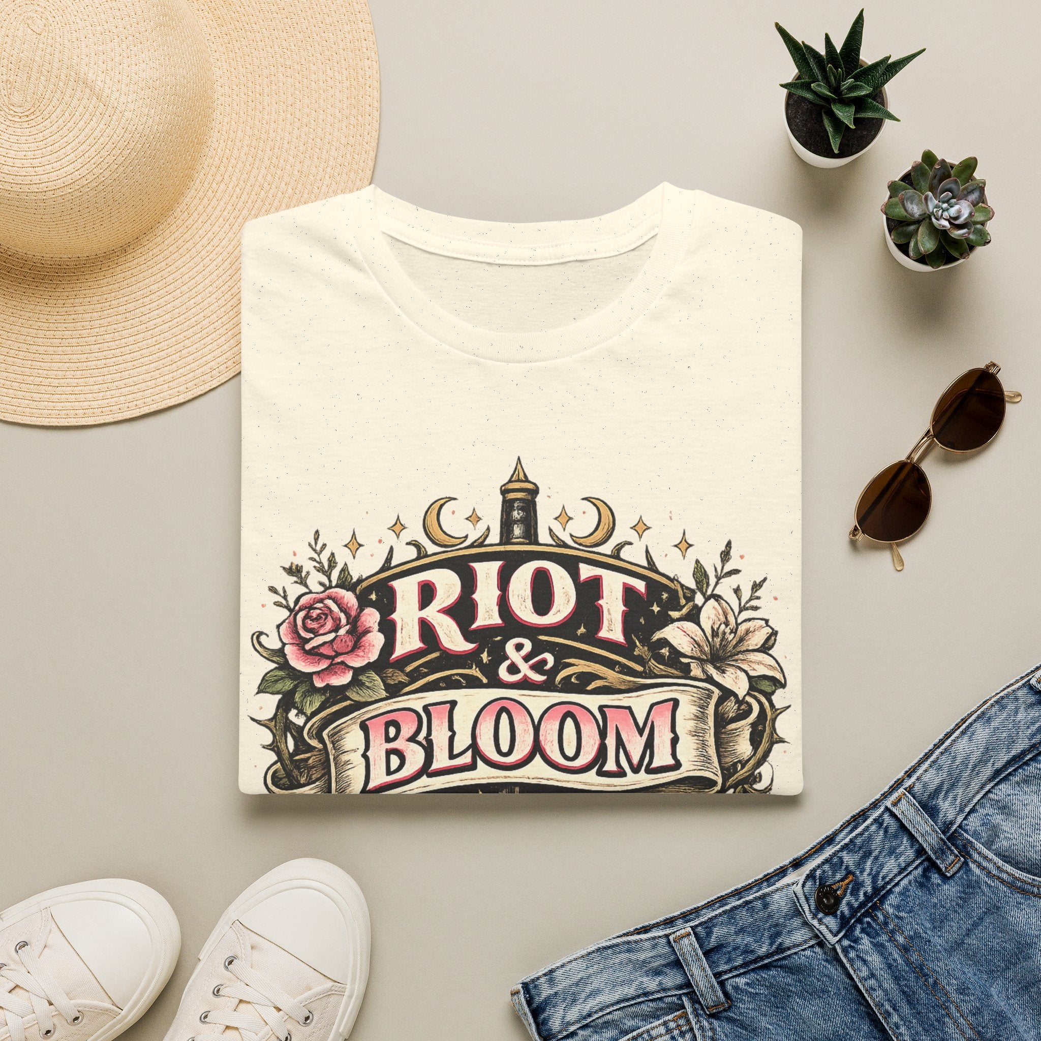 Riot & Bloom Graphic Tee | Feminist Wildflower T-Shirt | Botanical Protest Shirt