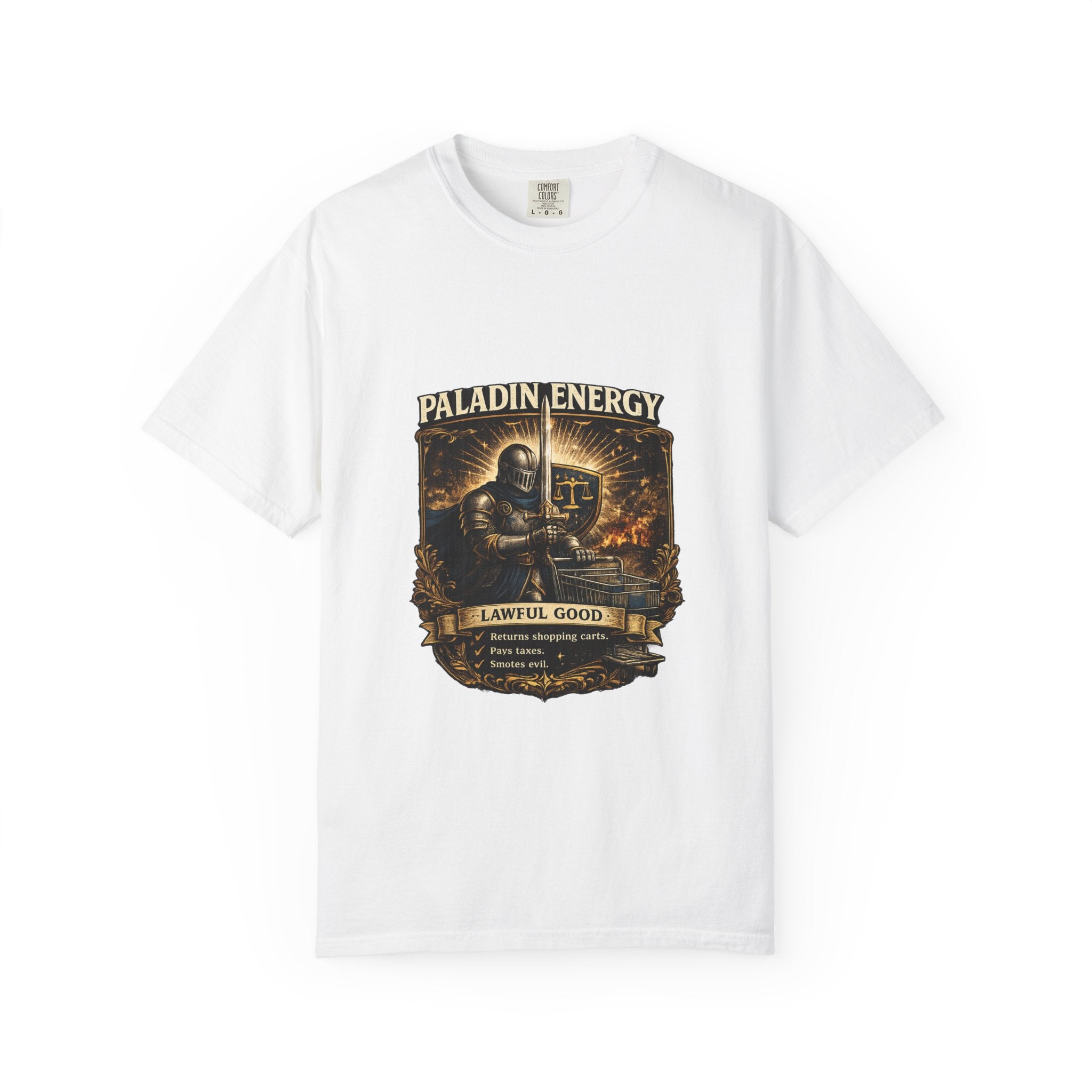 Paladin Energy T-Shirt — "Lawful Good" Fantasy Knight Graphic Tee
