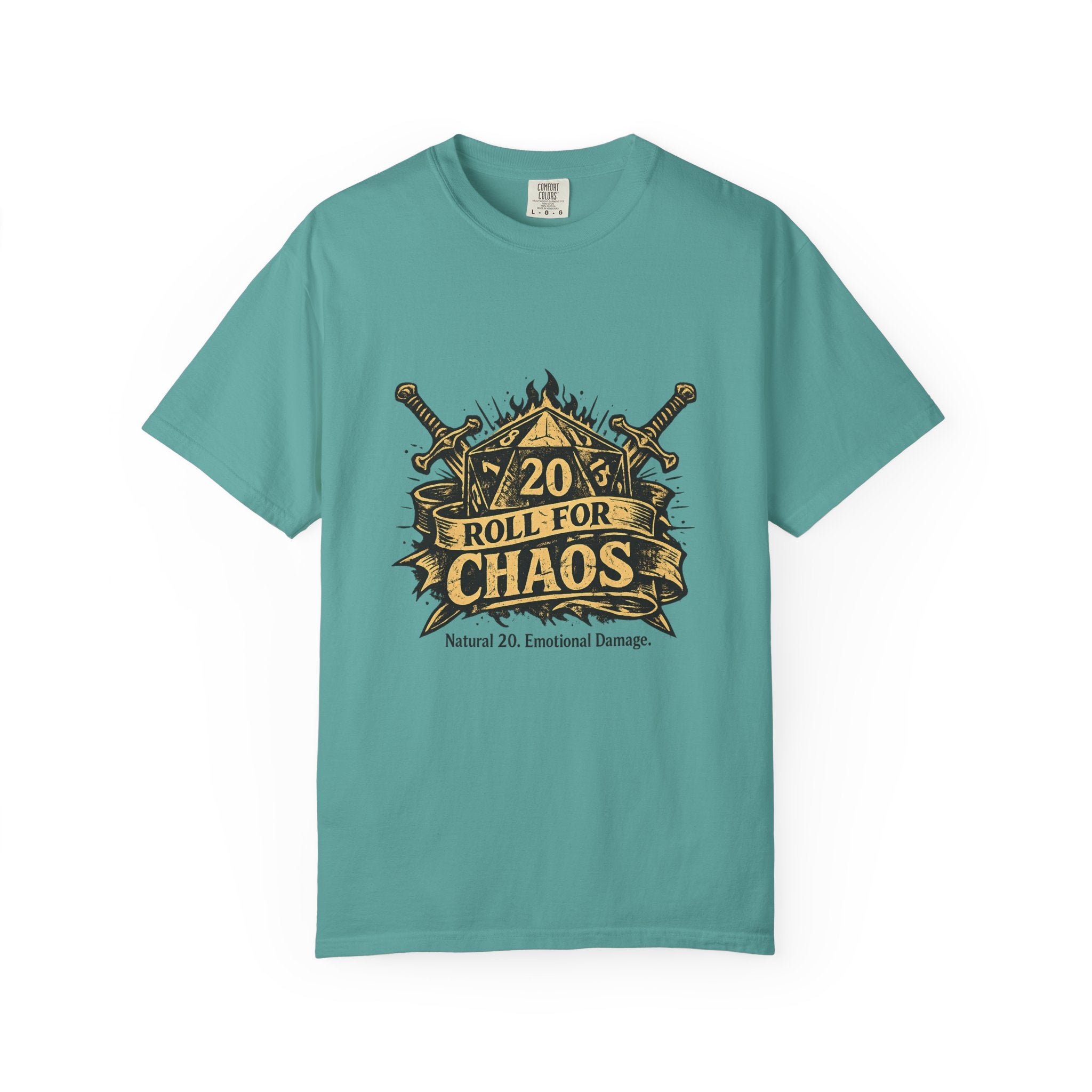 Roll for Chaos | D20 Gamer T-Shirt | Funny D&D Shirt | Tabletop RPG Tee | Natural 20 Emotional Damage | Gift for Dungeon Masters & Players