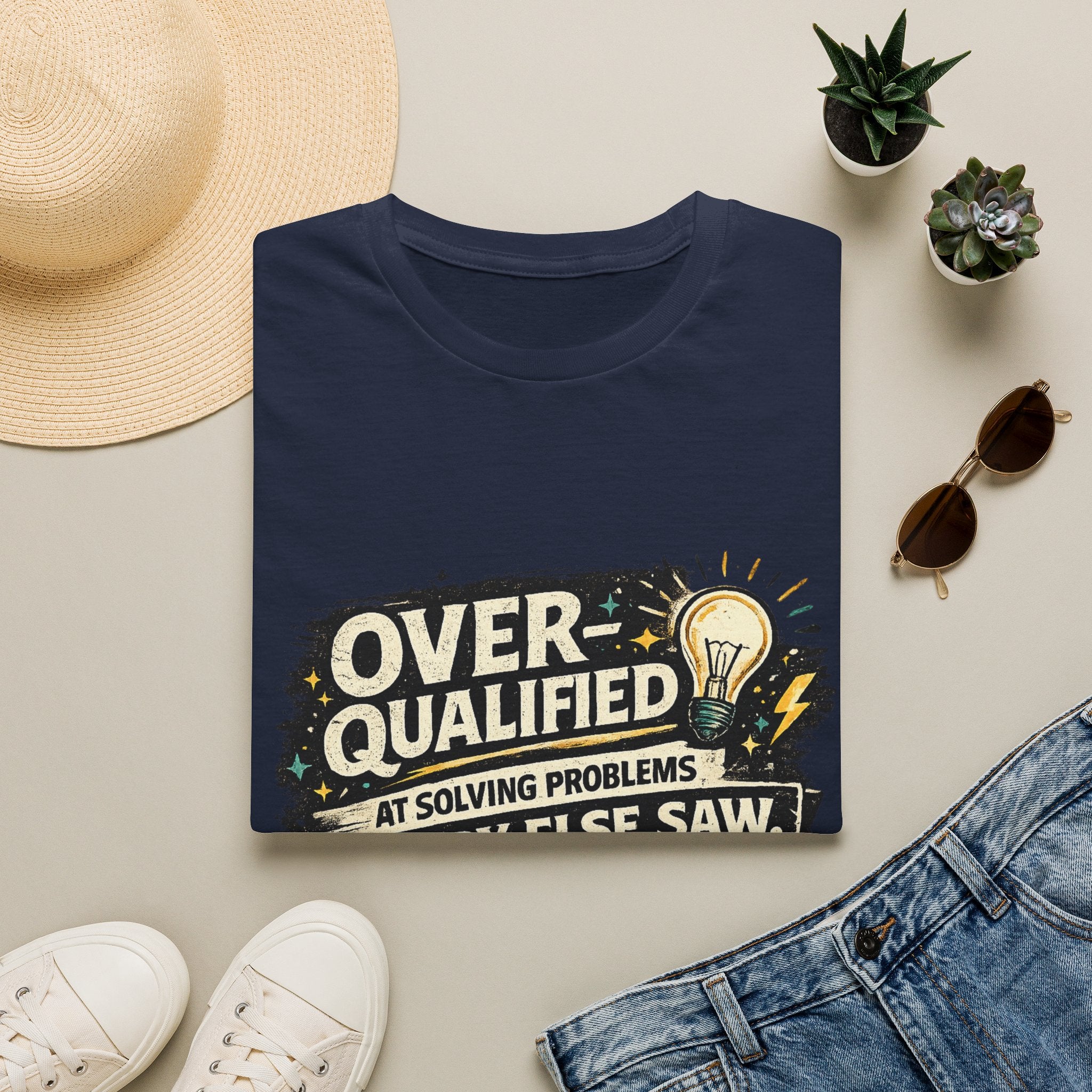 "Overqualified at Solving Problems Nobody Else Saw" Graphic Tee T-Shirt