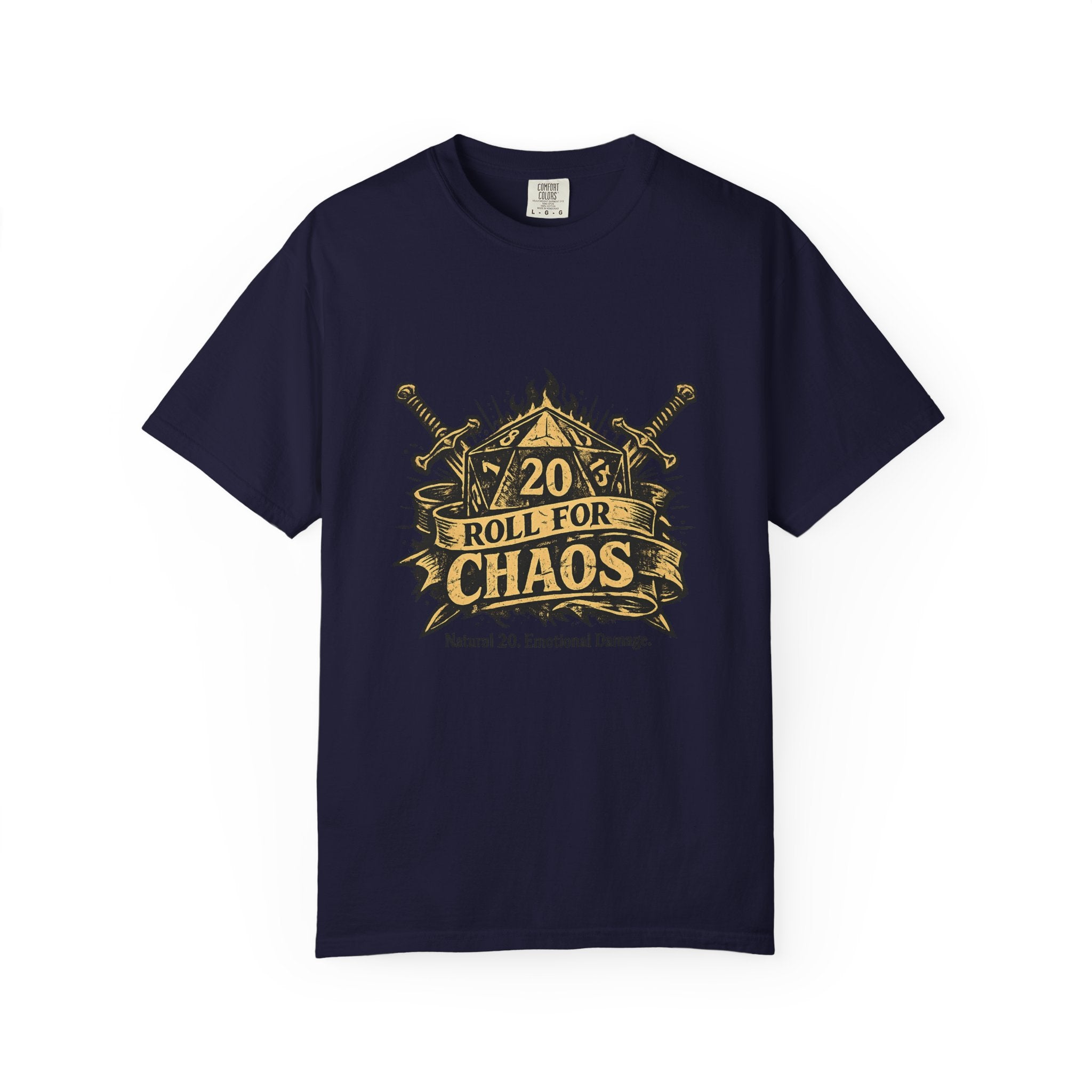 Roll for Chaos | D20 Gamer T-Shirt | Funny D&D Shirt | Tabletop RPG Tee | Natural 20 Emotional Damage | Gift for Dungeon Masters & Players