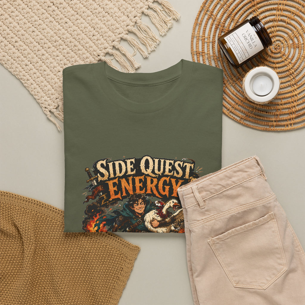 Side Quest Energy T-Shirt — "Main Character, Consequences" Retro RPG Graphic Tee