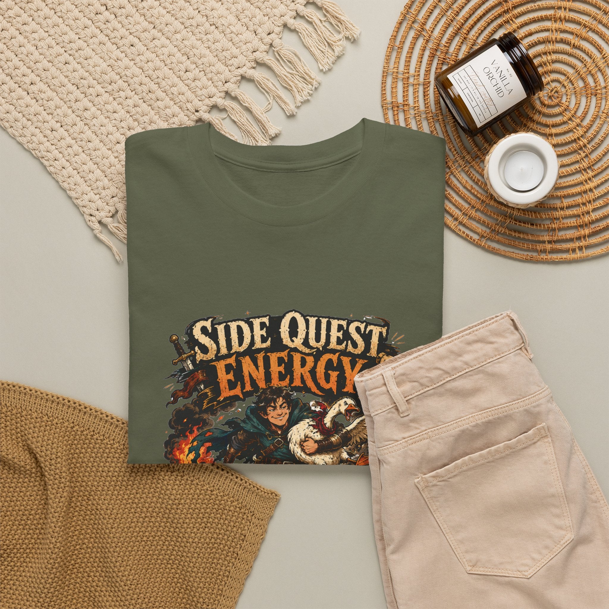 Side Quest Energy T-Shirt — "Main Character, Consequences" Retro RPG Graphic Tee