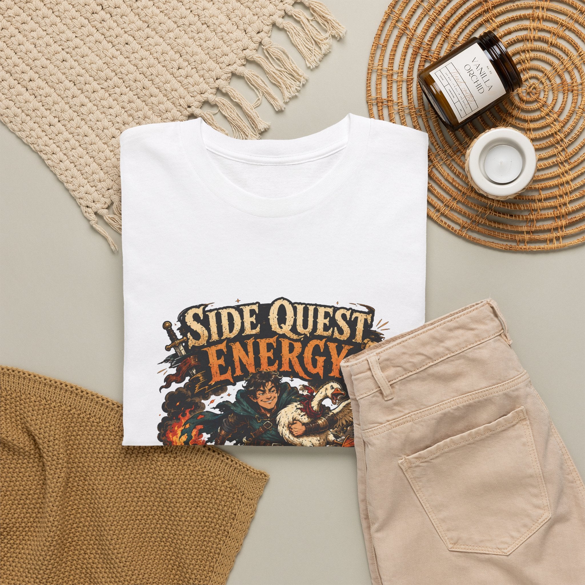 Side Quest Energy T-Shirt — "Main Character, Consequences" Retro RPG Graphic Tee