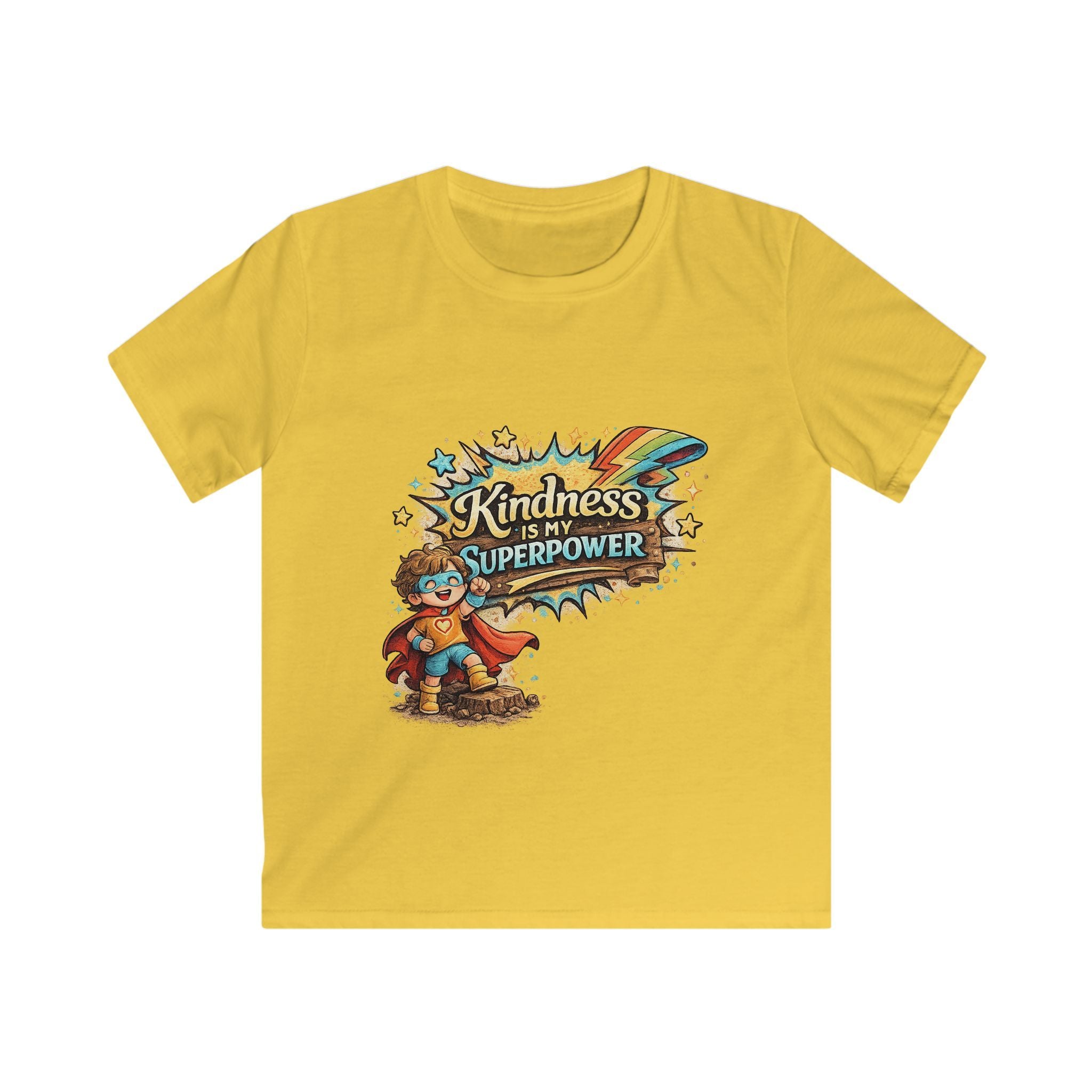 "Kindness Is My Superpower" Superhero Graphic Kids Tee
