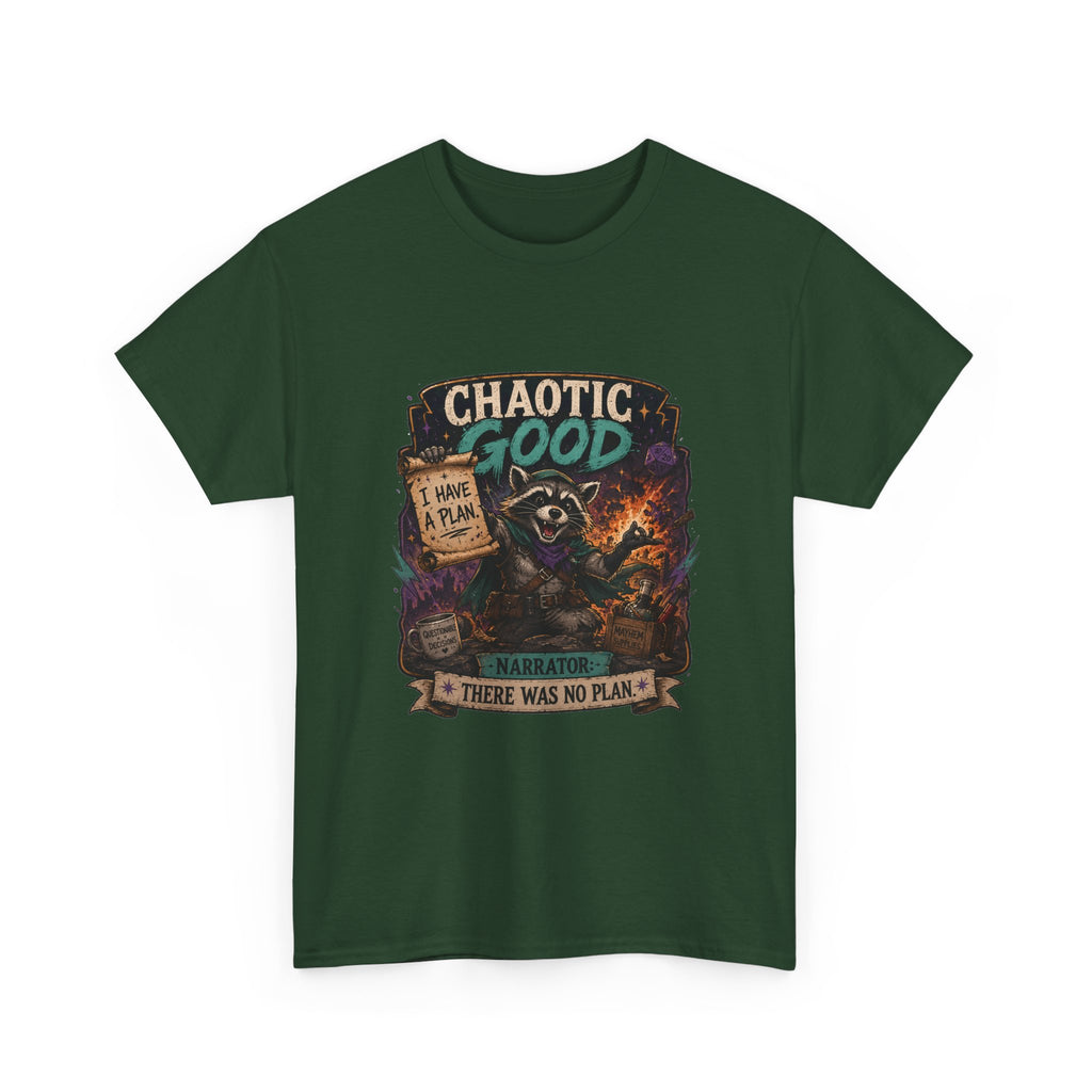 Chaotic Good Druid T‑Shirt — 'There Was No Plan' Fantasy RPG Tee