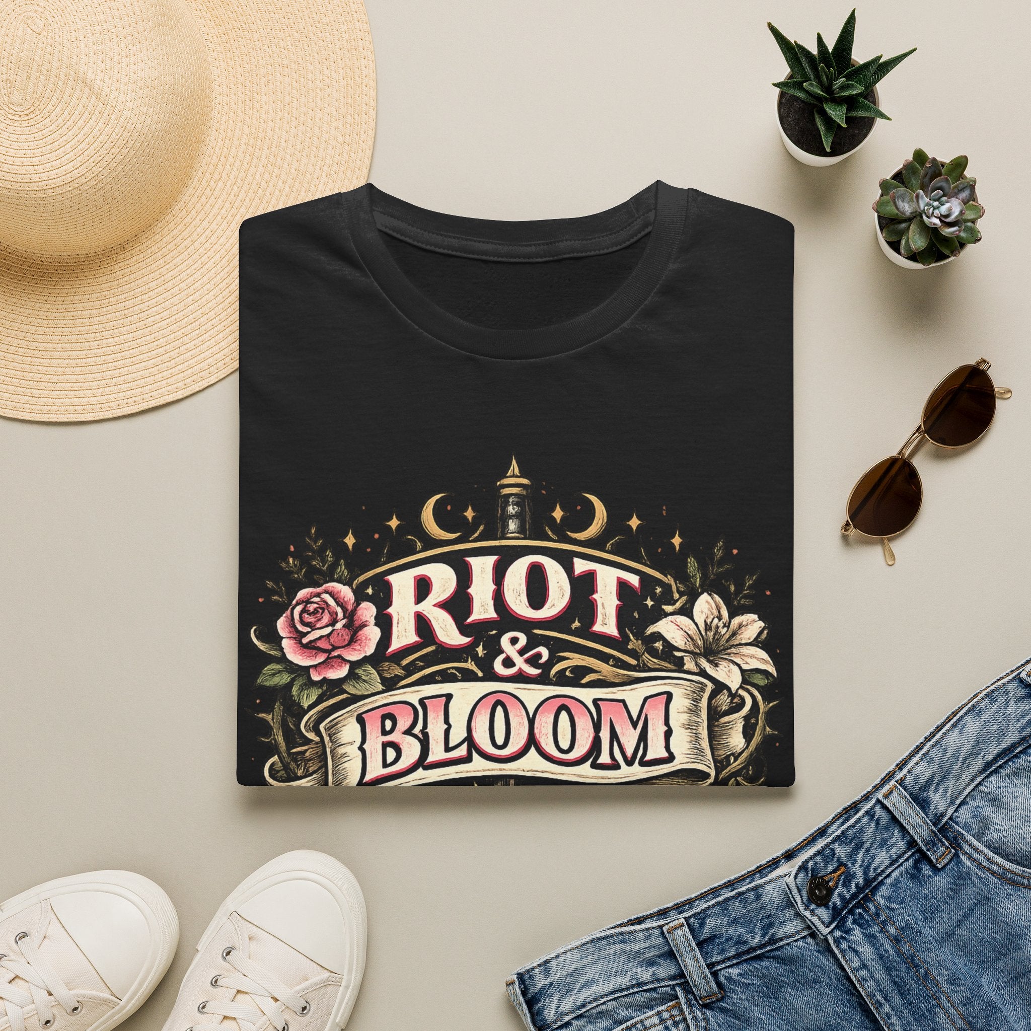 Riot & Bloom Graphic Tee | Feminist Wildflower T-Shirt | Botanical Protest Shirt