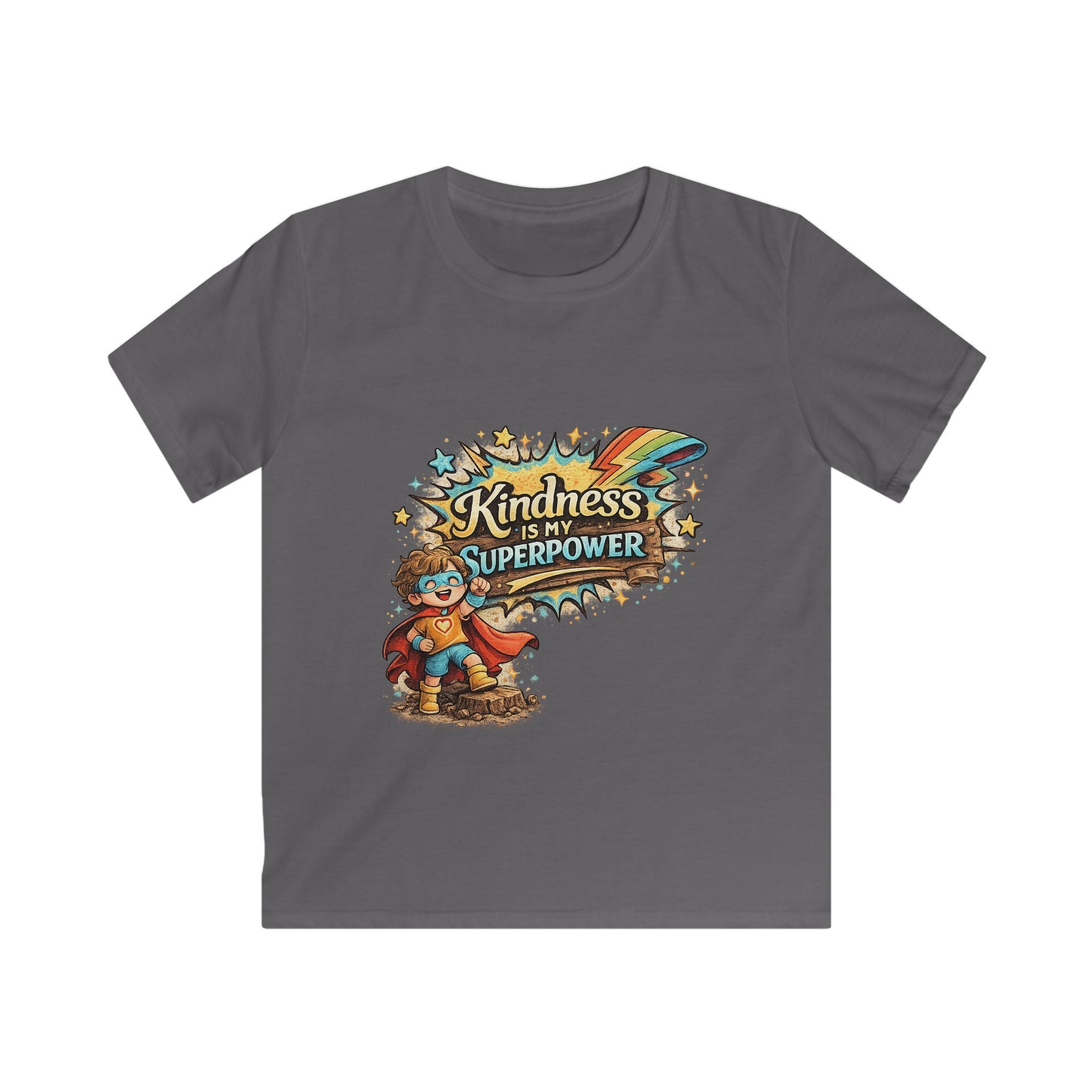 "Kindness Is My Superpower" Superhero Graphic Kids Tee