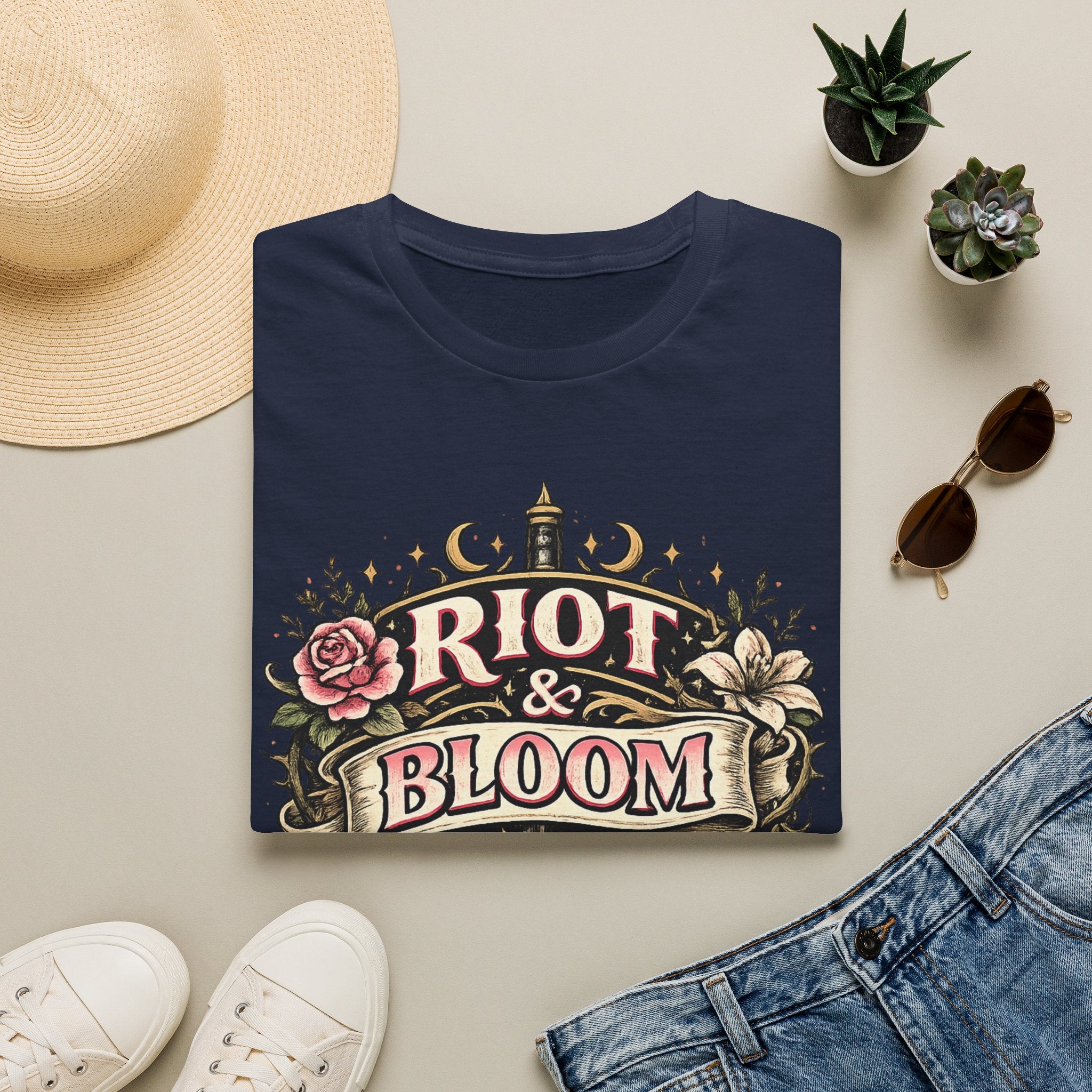 Riot & Bloom Graphic Tee | Feminist Wildflower T-Shirt | Botanical Protest Shirt