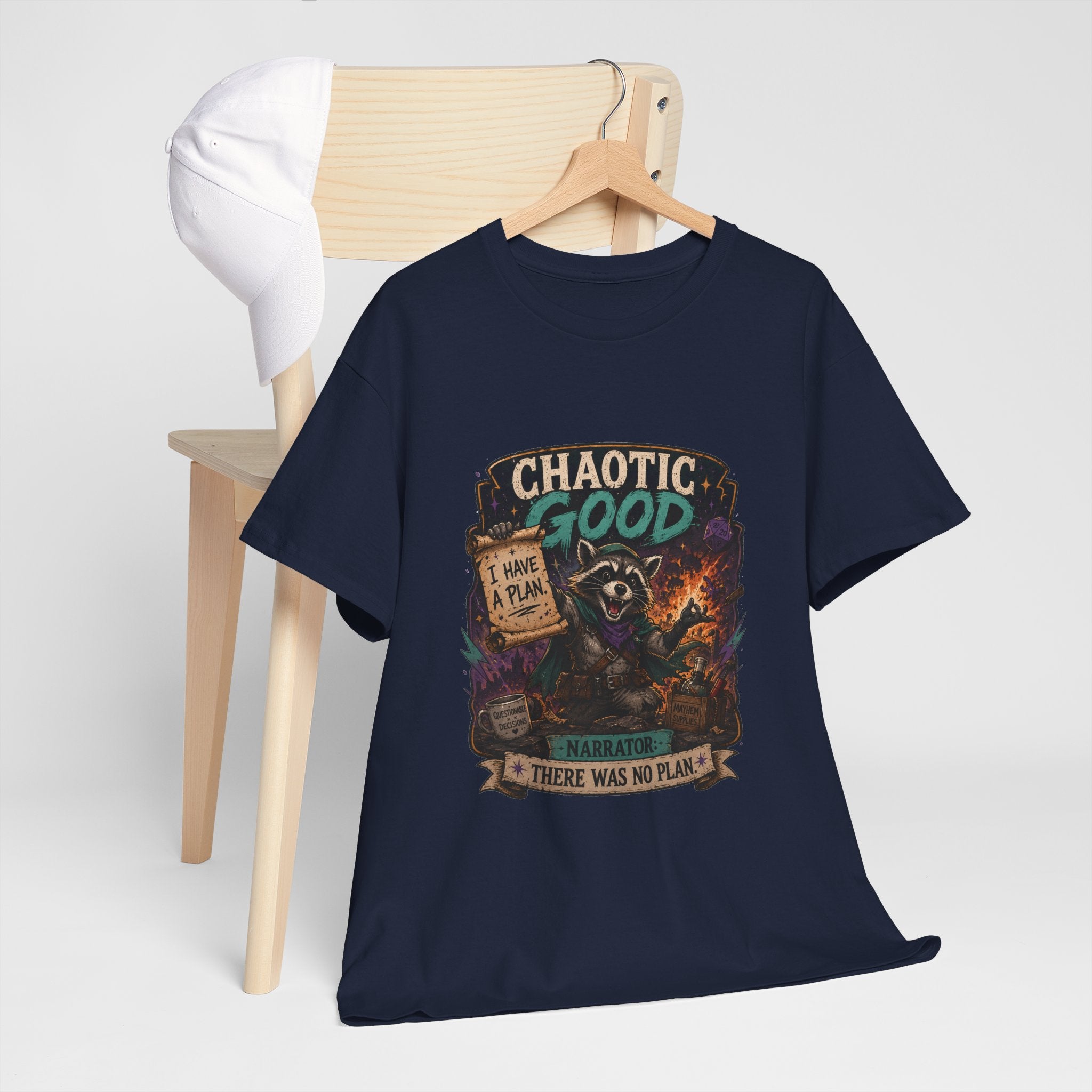 Chaotic Good Druid T‑Shirt — 'There Was No Plan' Fantasy RPG Tee