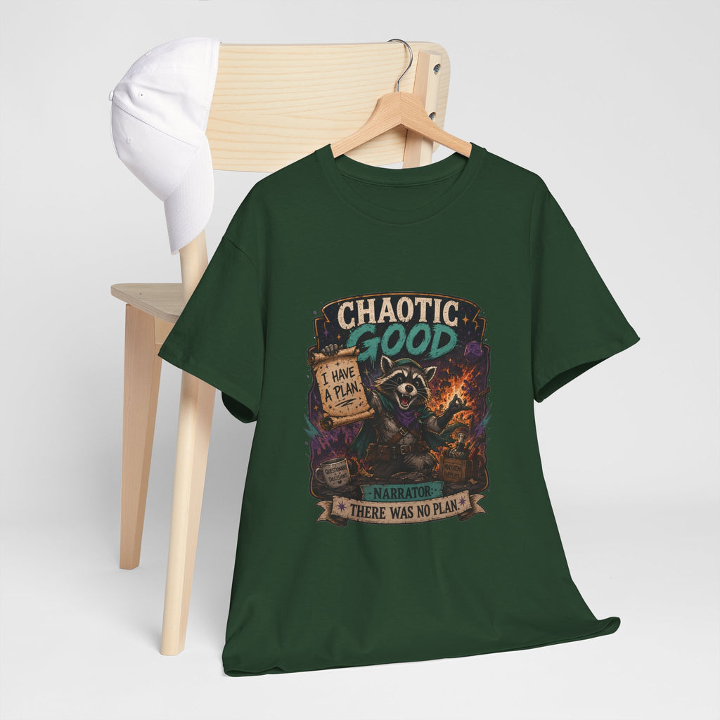 Chaotic Good Druid T‑Shirt — 'There Was No Plan' Fantasy RPG Tee